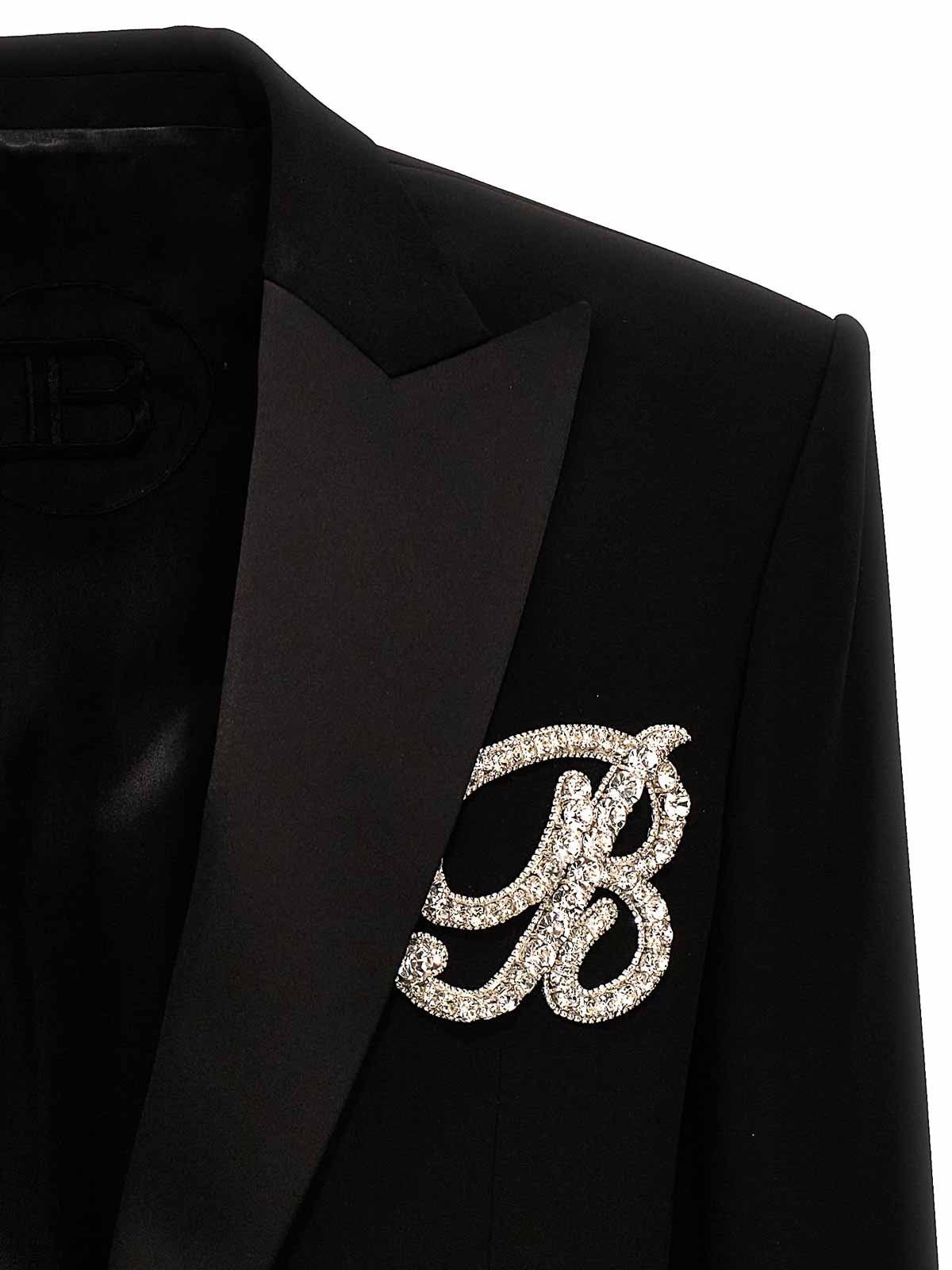Shop Balmain B Single-breasted Blazer Jewel In Negro