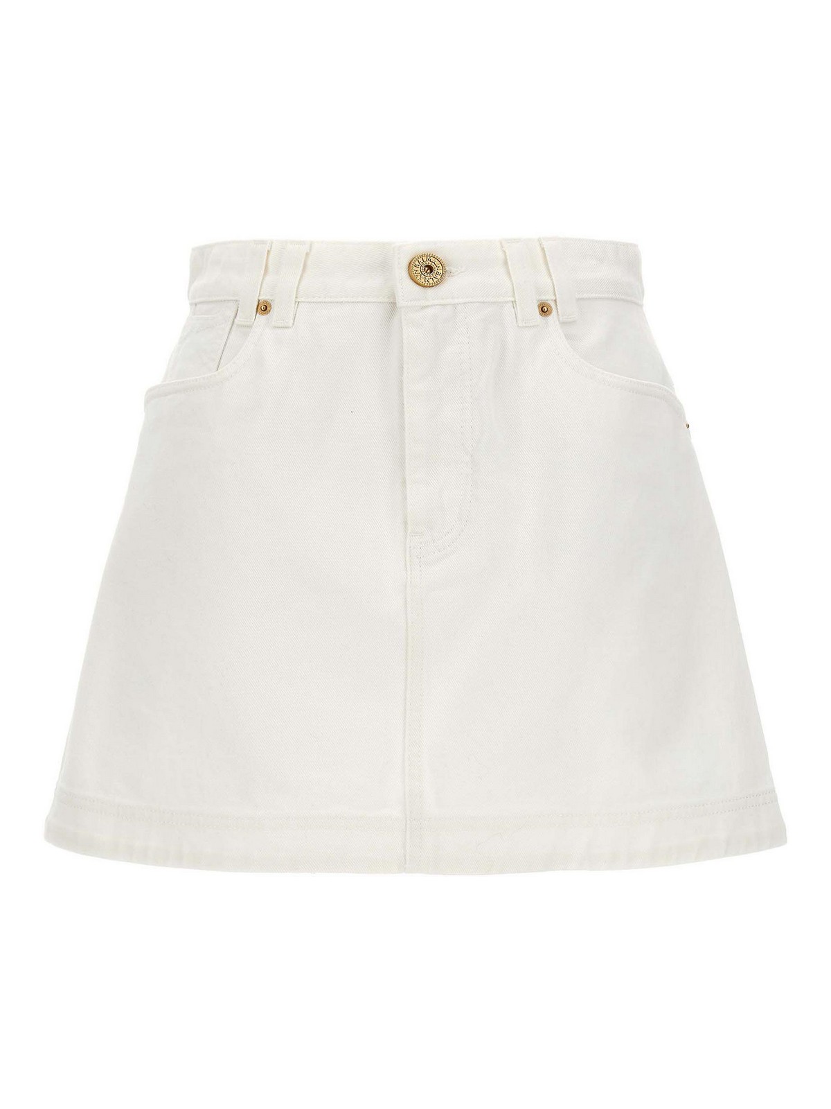 Shop Balmain Western Skirt In Blanco