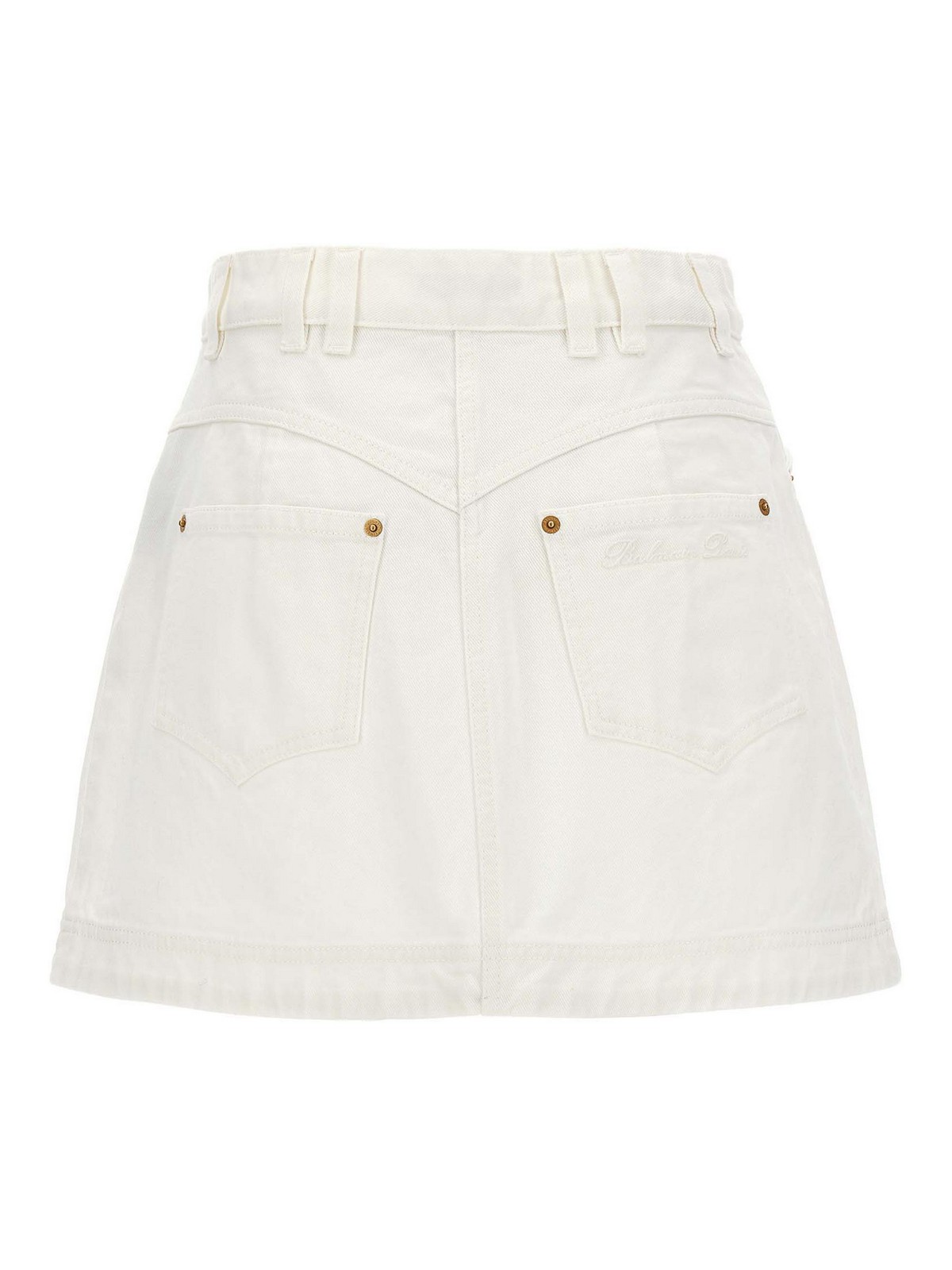 Shop Balmain Western Skirt In Blanco
