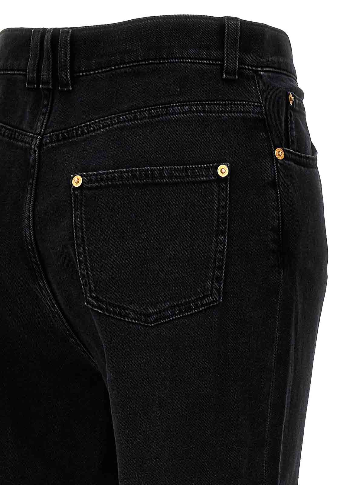 Shop Balmain Washed Denim Jeans In Negro