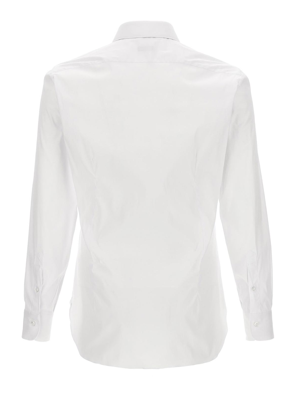 Shop Barba Stretch Poplin Shirt In Blanco