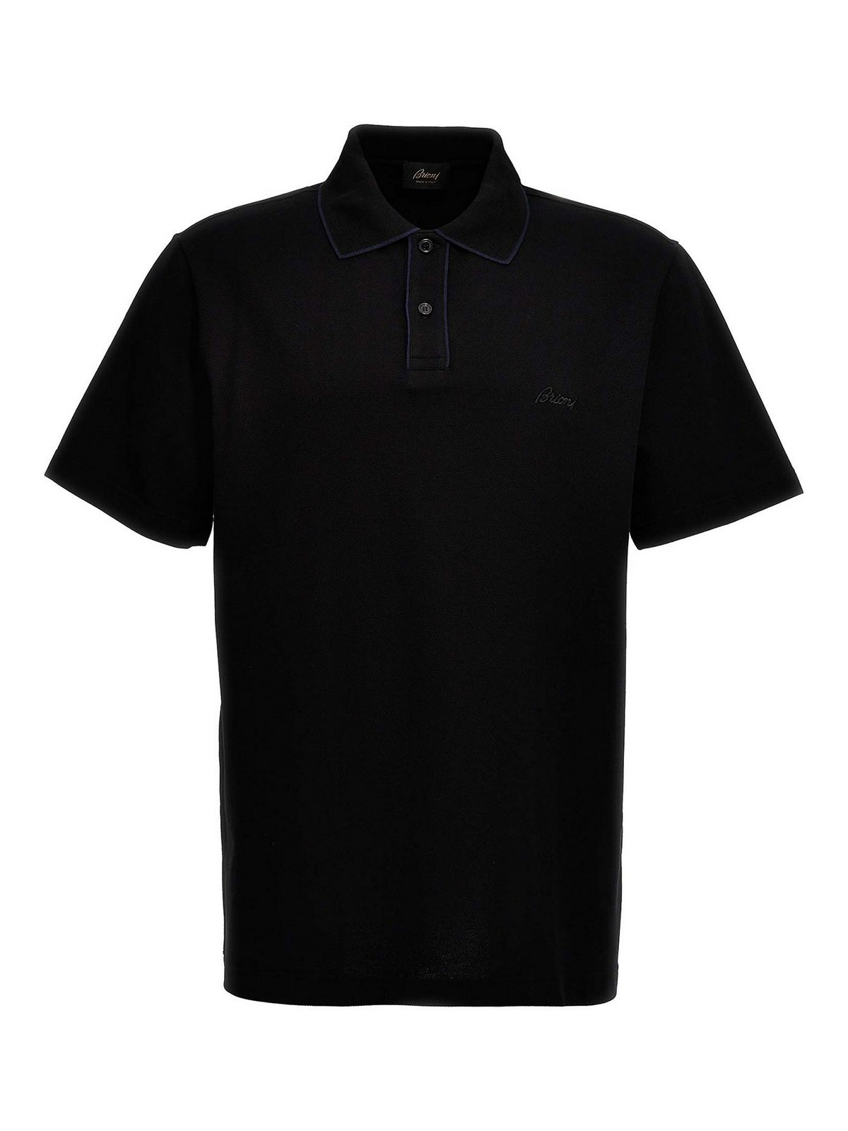 Shop Brioni Logo Embroidery Polo Shirt In Negro