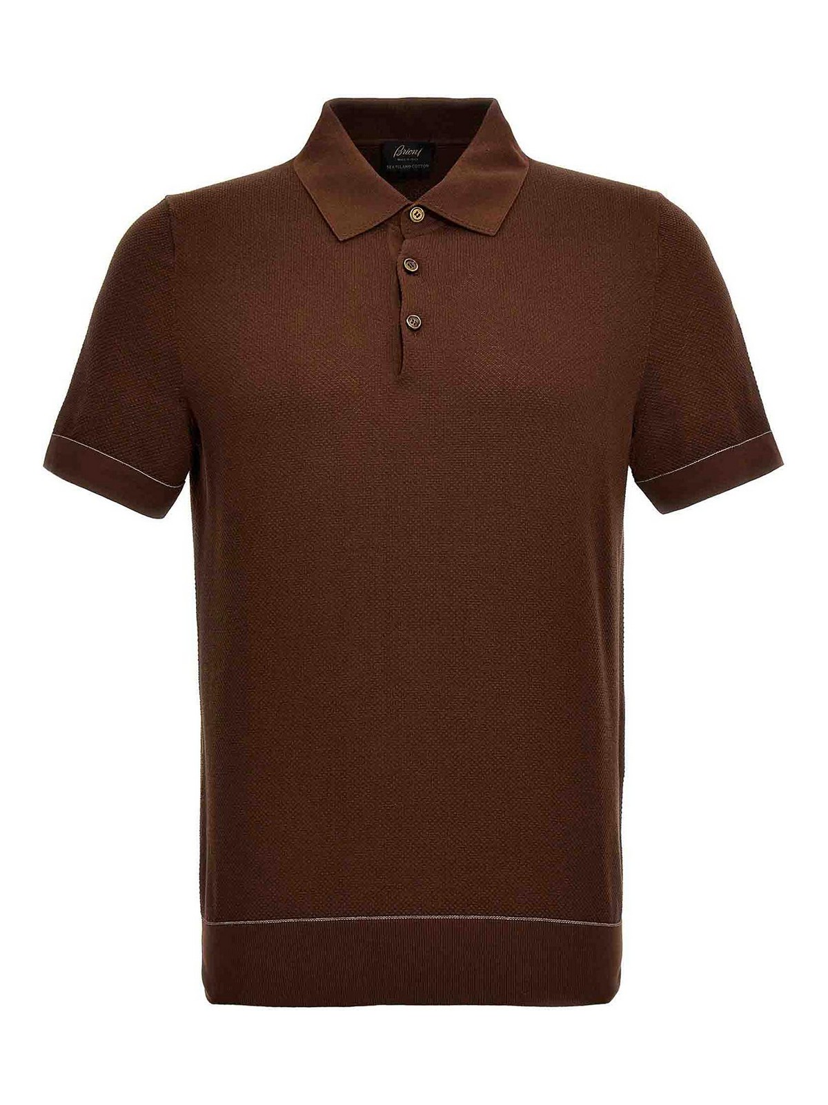 Shop Brioni Textured Polo Shirt In Marrón