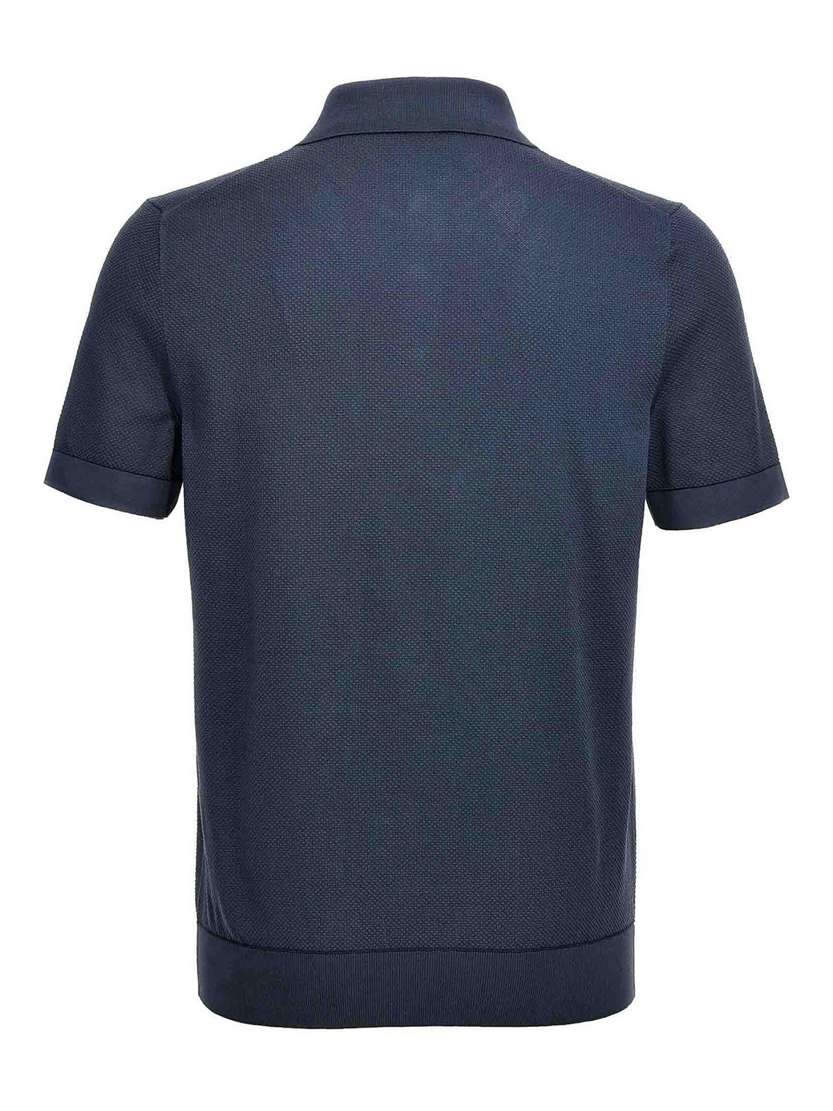 Shop Brioni Textured Polo Shirt In Azul
