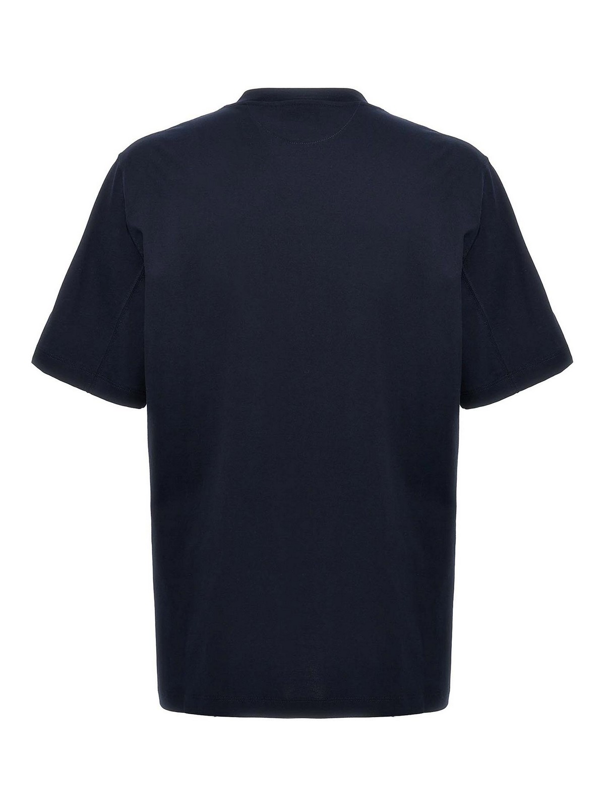 Shop Brunello Cucinelli Cotton T-shirt Logo In Azul