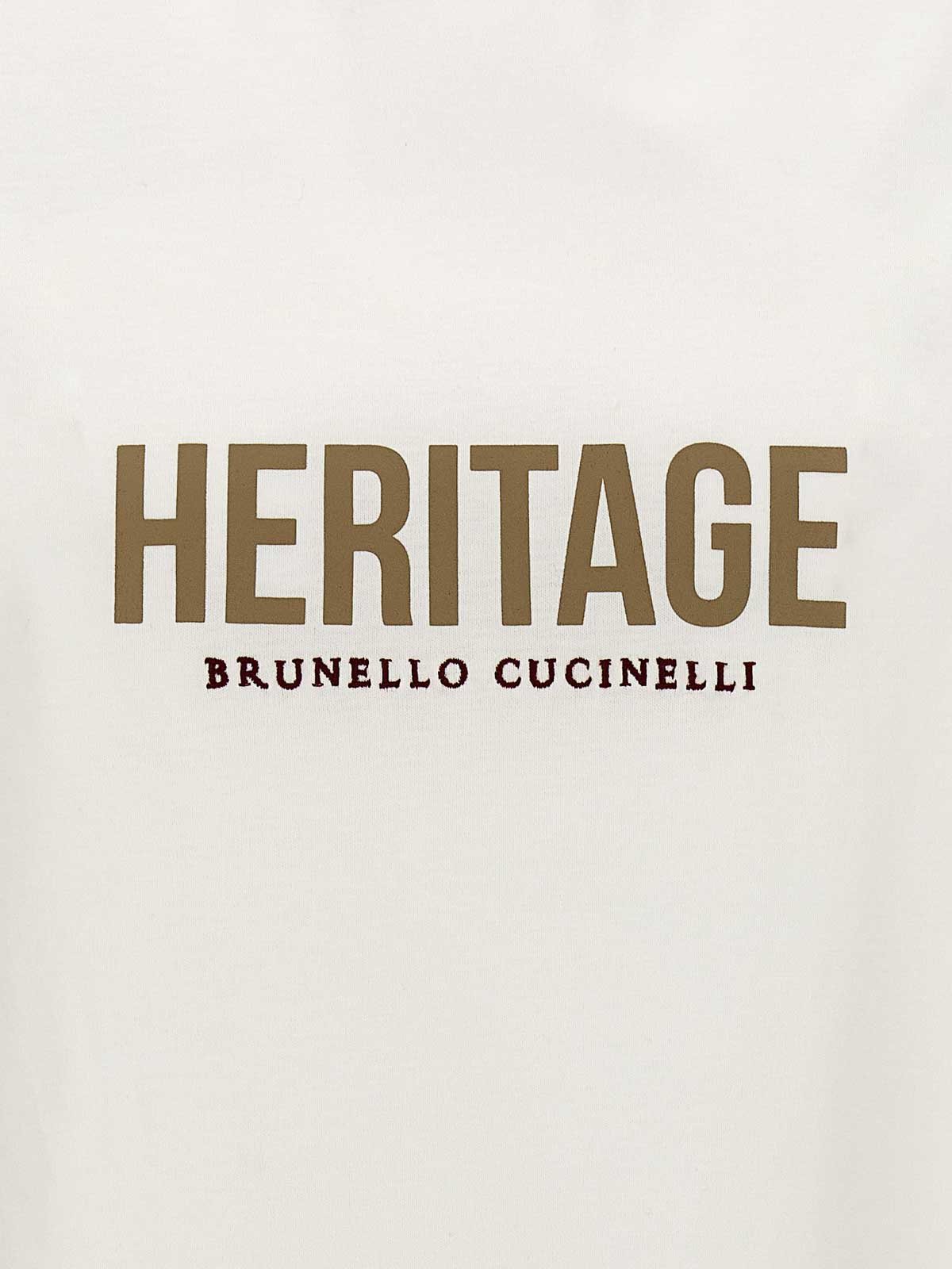 Shop Brunello Cucinelli Logo Print T-shirt In Blanco
