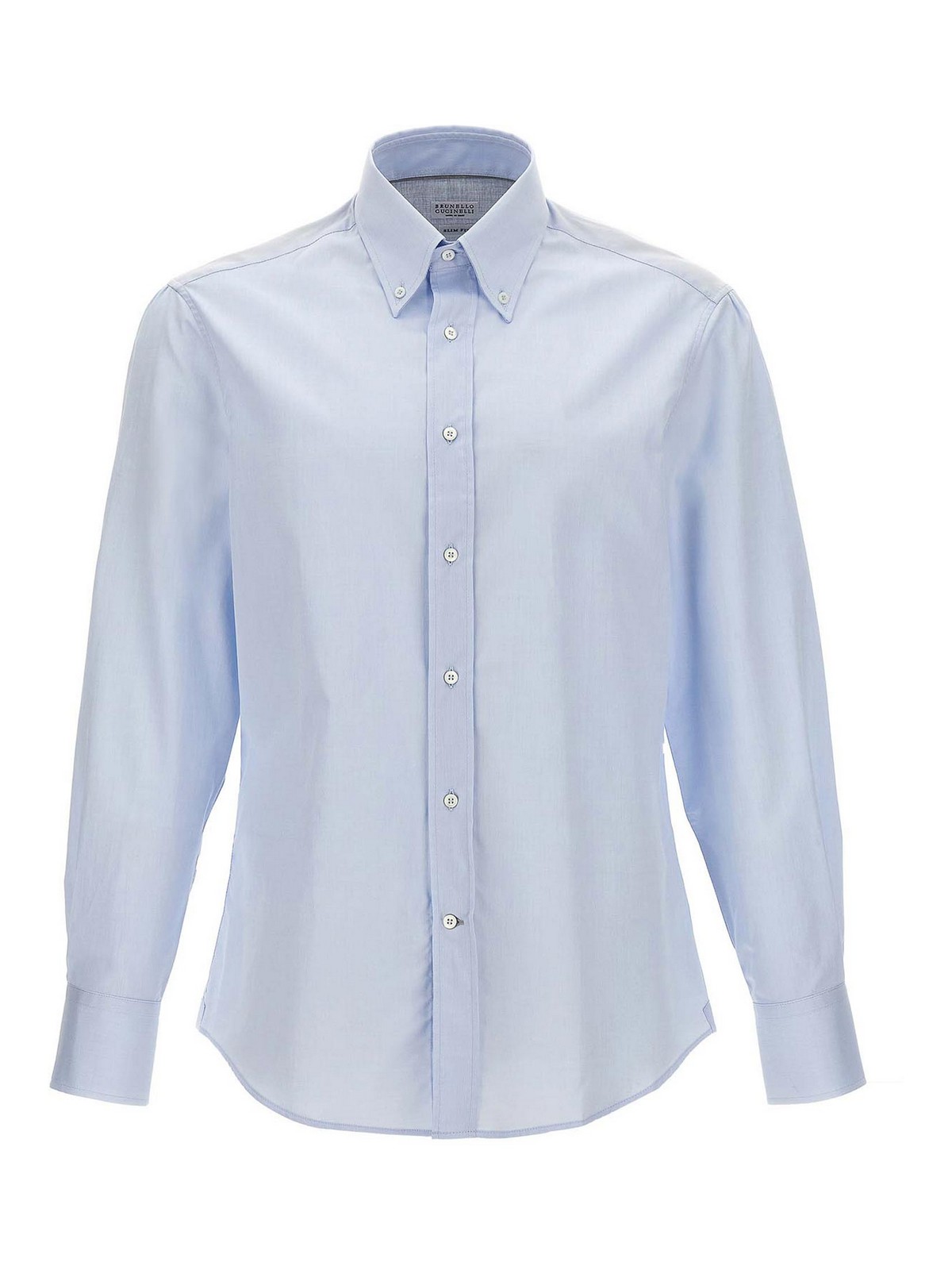 Shop Brunello Cucinelli Cotton Shirt In Azul Claro