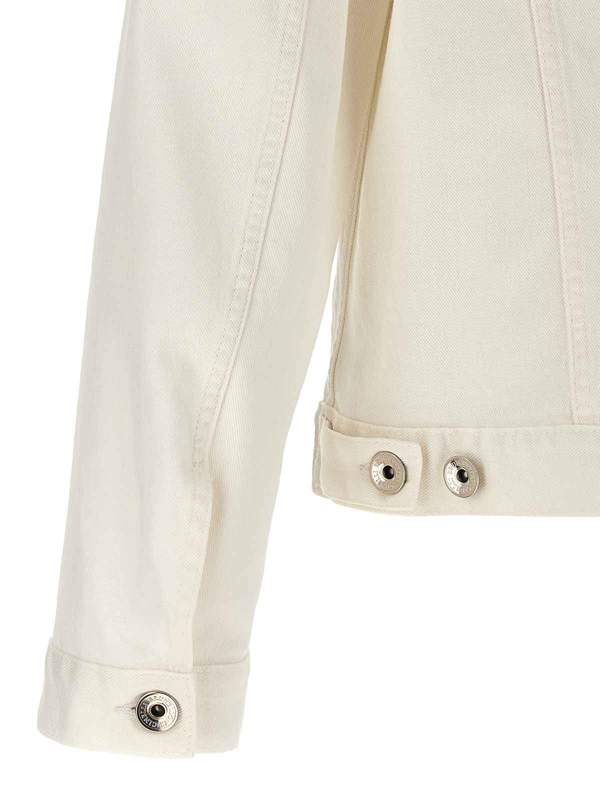 Shop Brunello Cucinelli Cotton Denim Jacket Button Pockets In Blanco