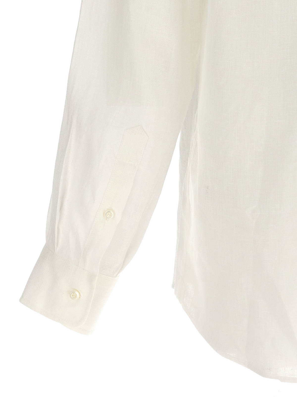Shop Brunello Cucinelli Linen Shirt Button In Blanco