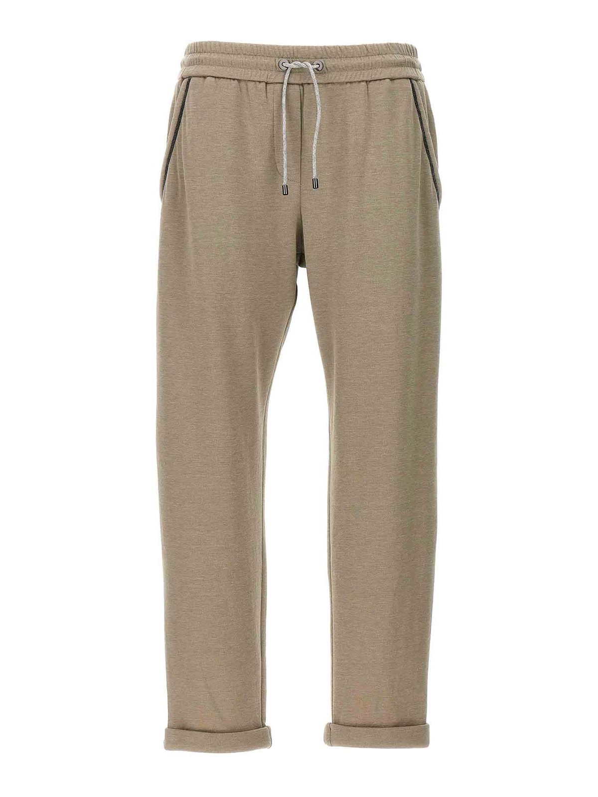 Brunello Cucinelli Cotton Blend Joggers Monile Hem