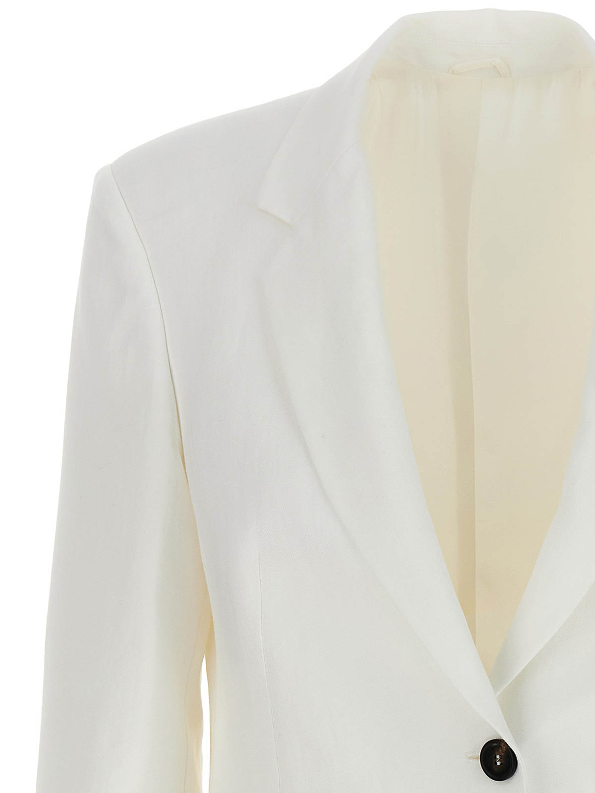 Shop Brunello Cucinelli Single-breasted Linen Blend Blazer In Blanco