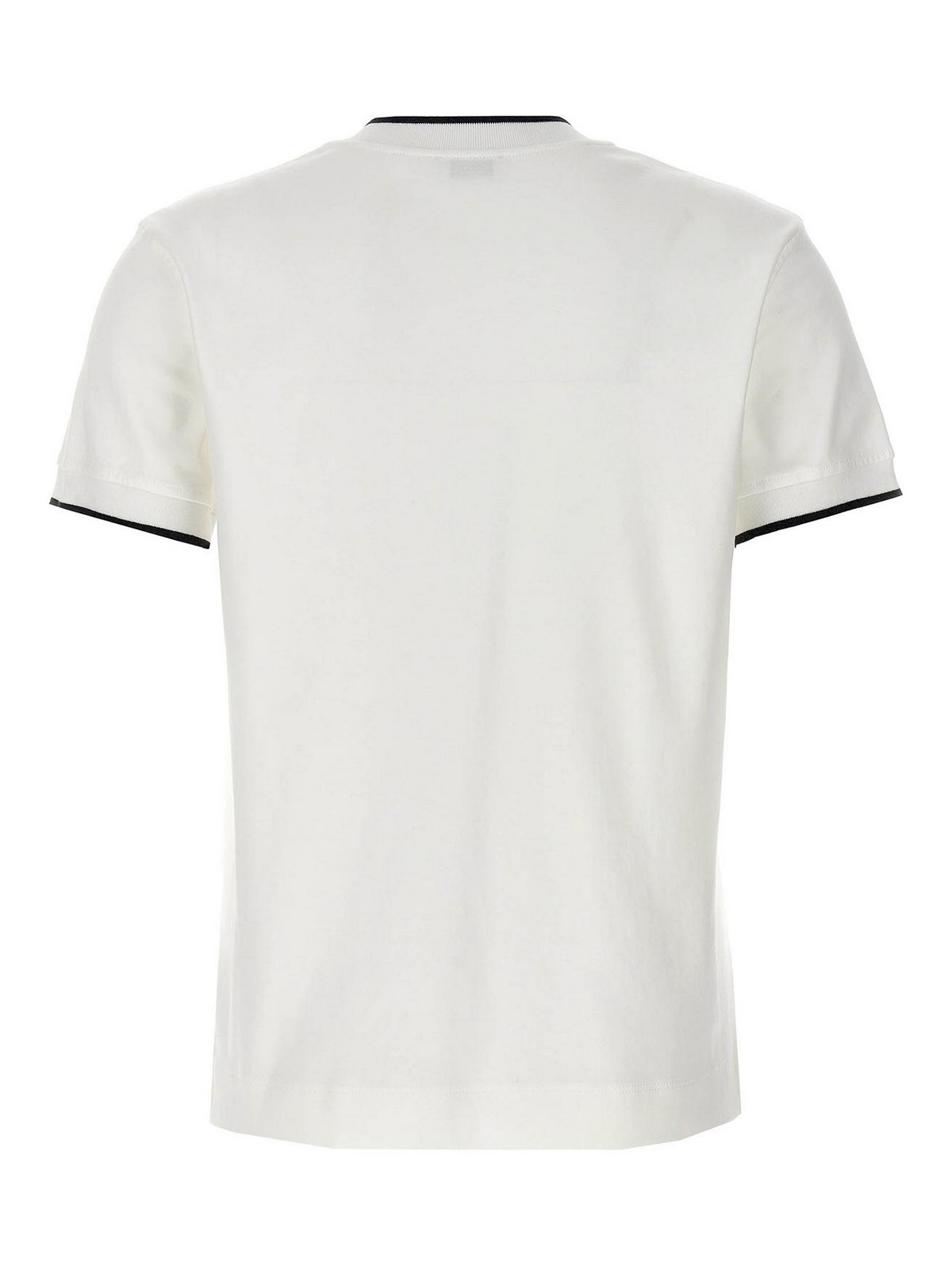 Shop Brunello Cucinelli Cotton T-shirt Pocket Logo Print In Blanco