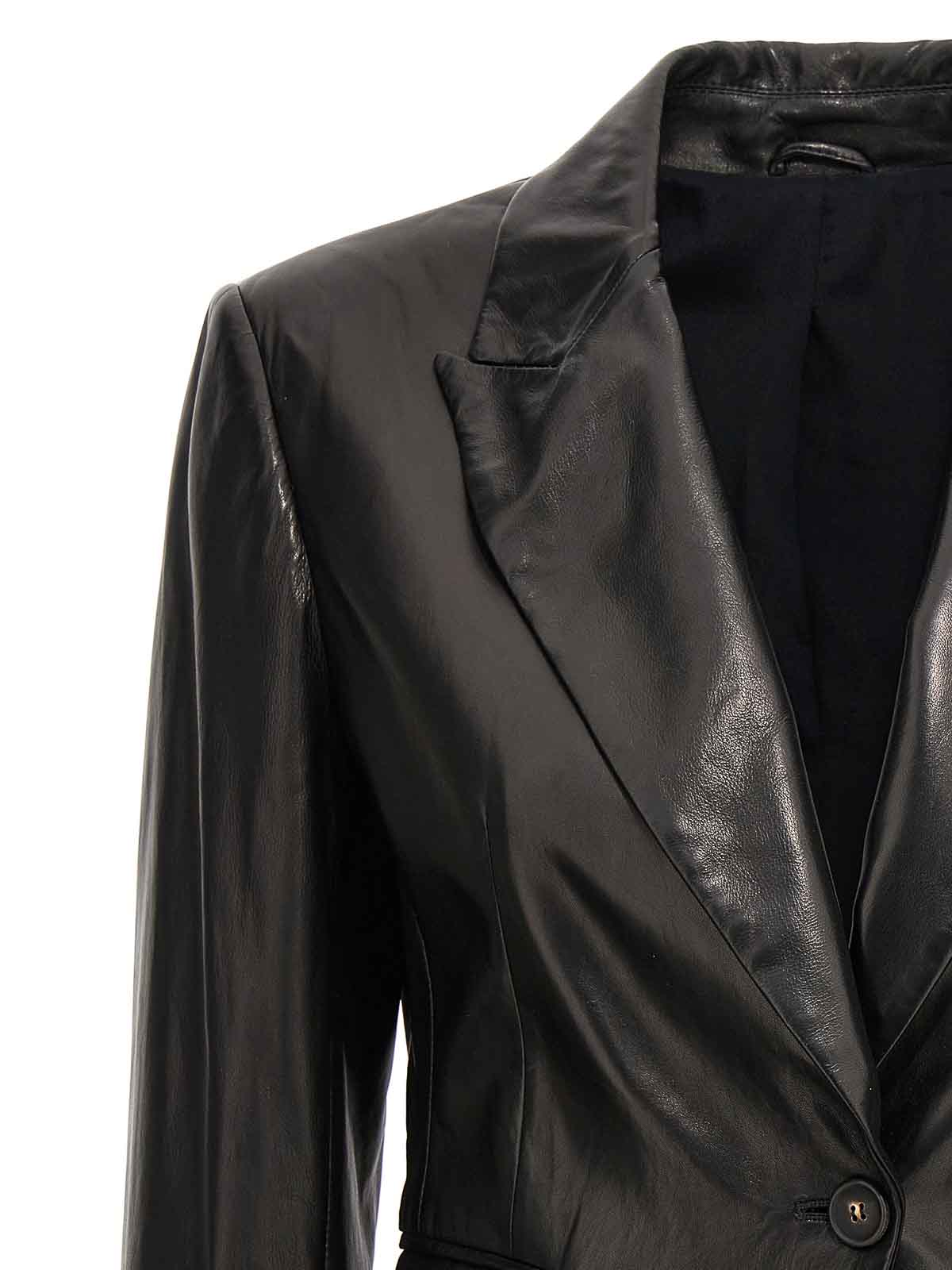 Shop Brunello Cucinelli Leather Blazer In Negro