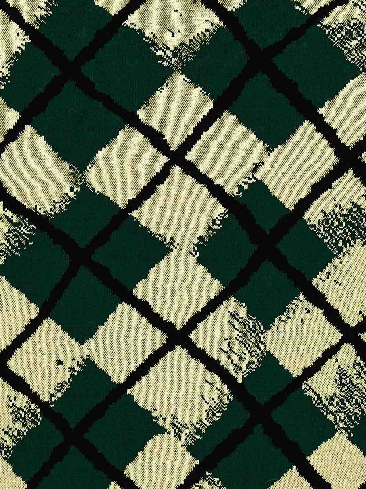 Shop Burberry Argyle Pattern Skirt In Verde