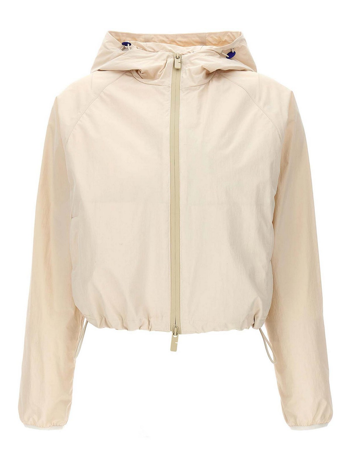 Shop Burberry Cropped Hooded Jacket In Beis