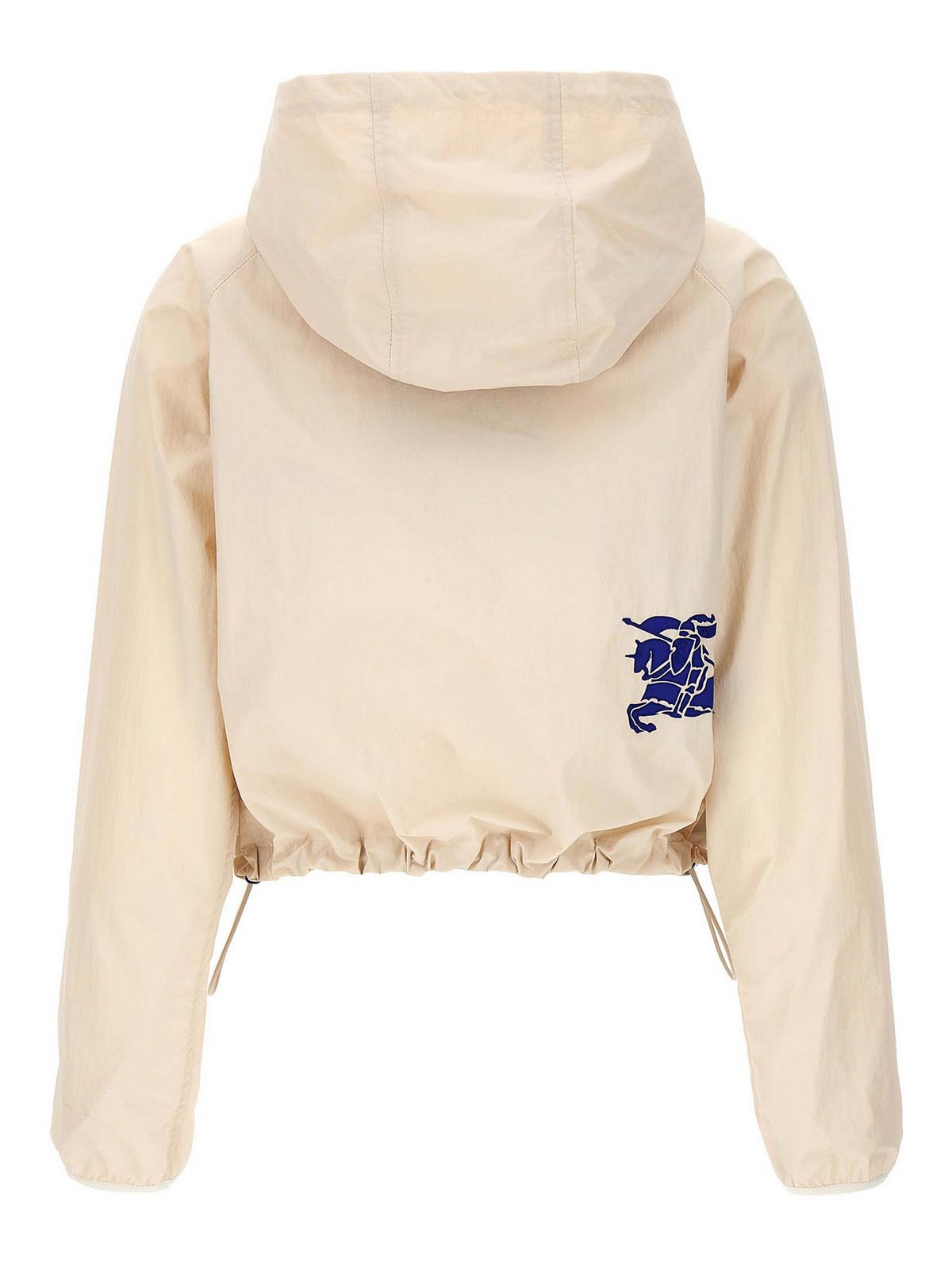 Shop Burberry Cropped Hooded Jacket In Beis