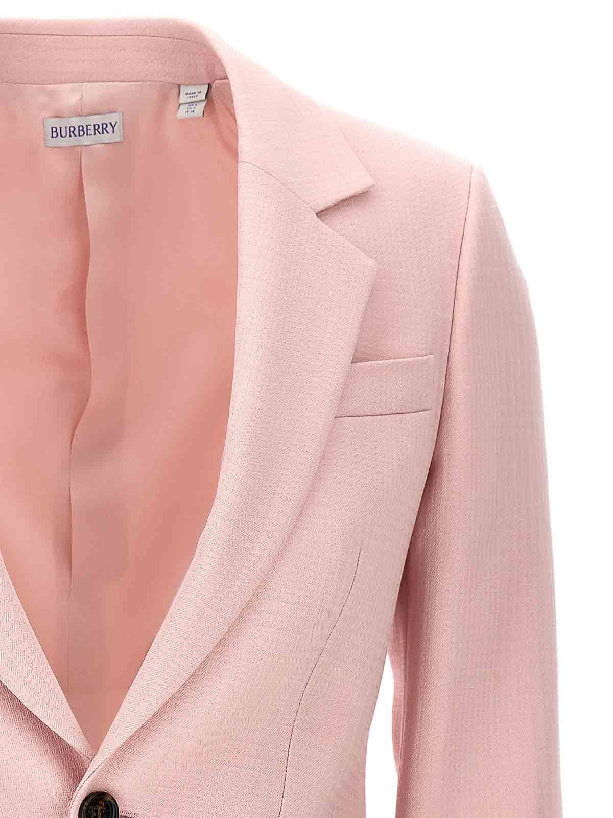 Shop Burberry Single-breasted Tailored Blazer In Color Carne Y Neutral
