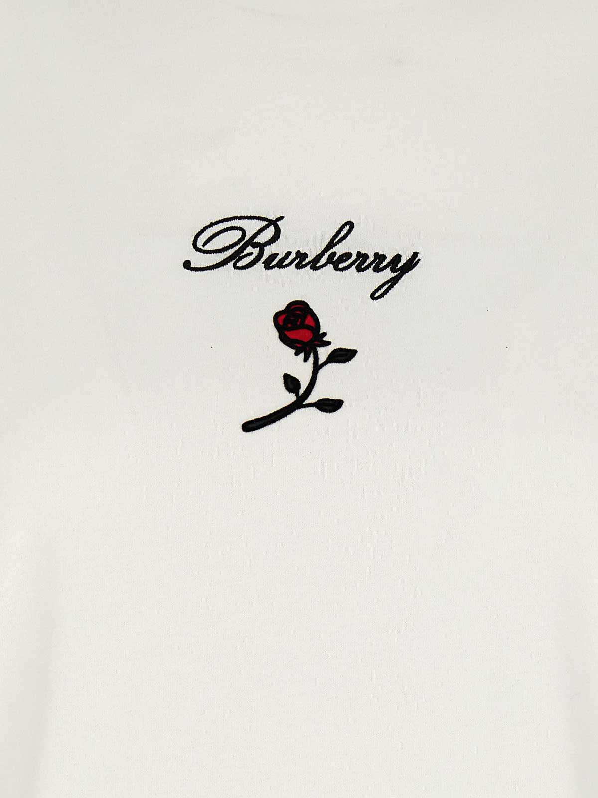 Shop Burberry Cotton T-shirt Logo Flock Crew In Blanco