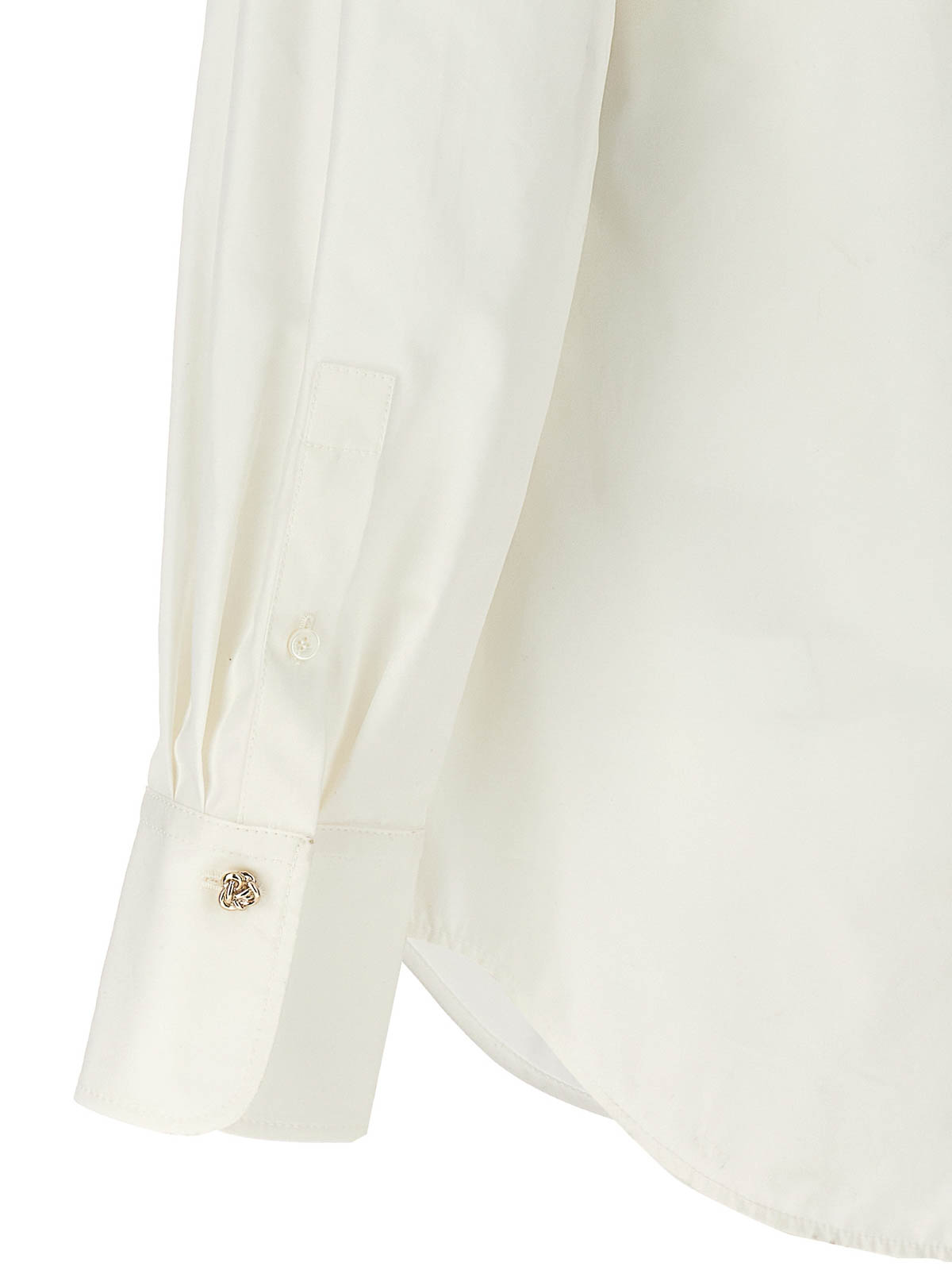 Shop Chloé Knot Button Shirt In Blanco
