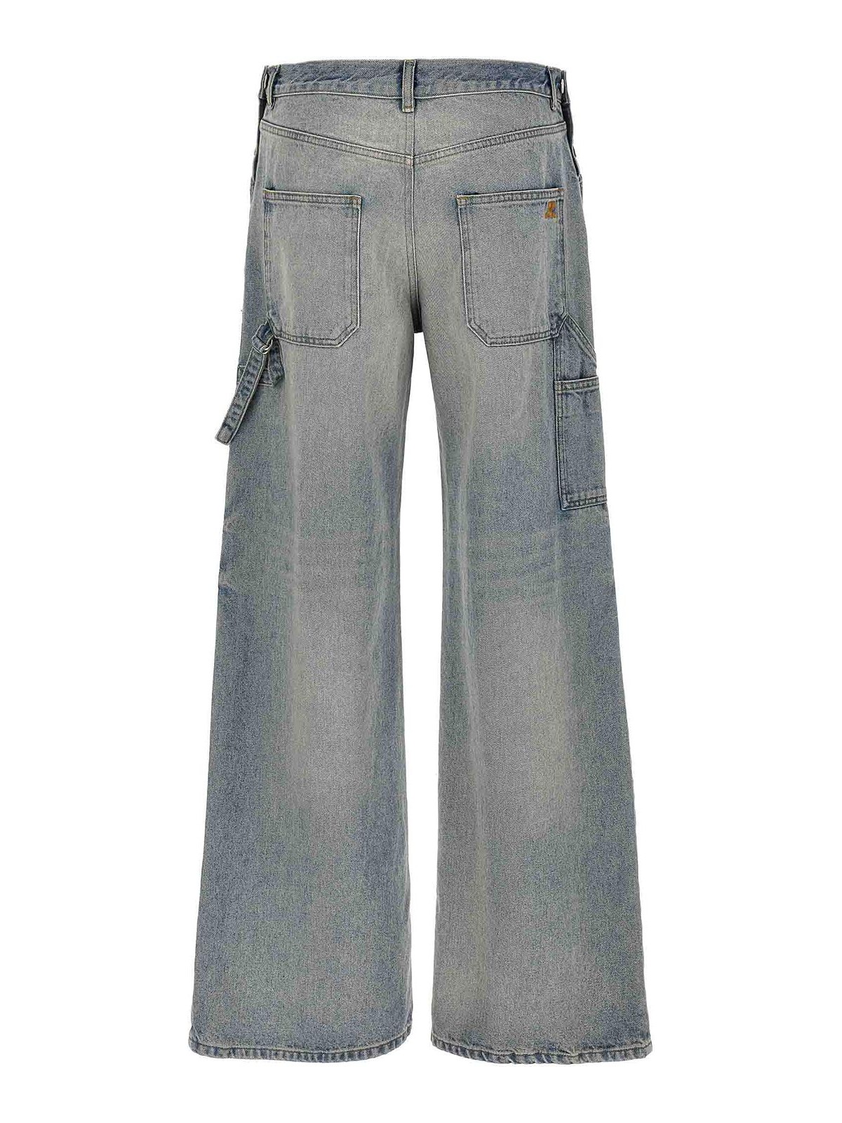 Shop Courrèges Sailor Denim Jeans Zip Button In Azul Claro