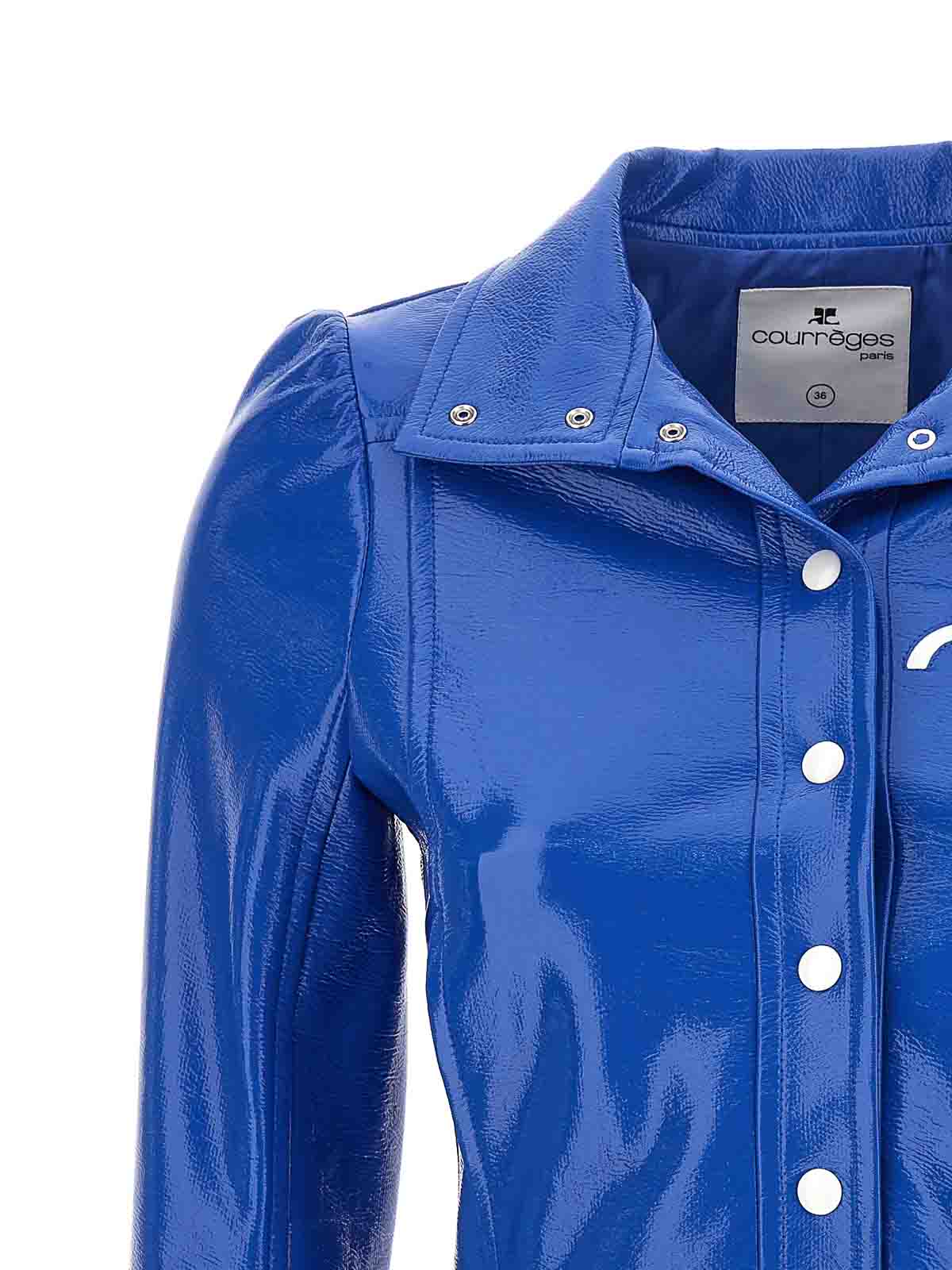 Shop Courrèges Reedition Vinyl Jacket In Azul