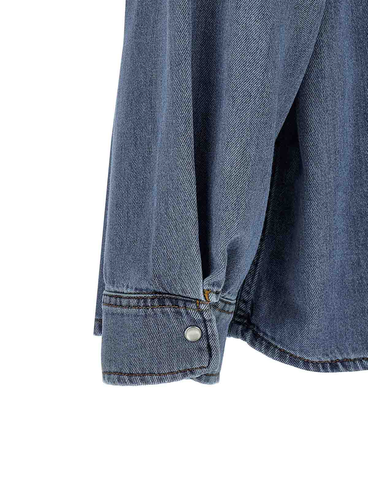 Shop Darkpark Keanu Denim Shirt Long Sleeves In Azul