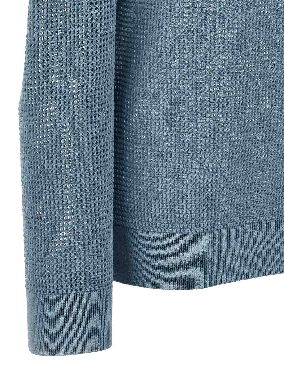 Shop Dries Van Noten Mixed Sweater In Azul Claro