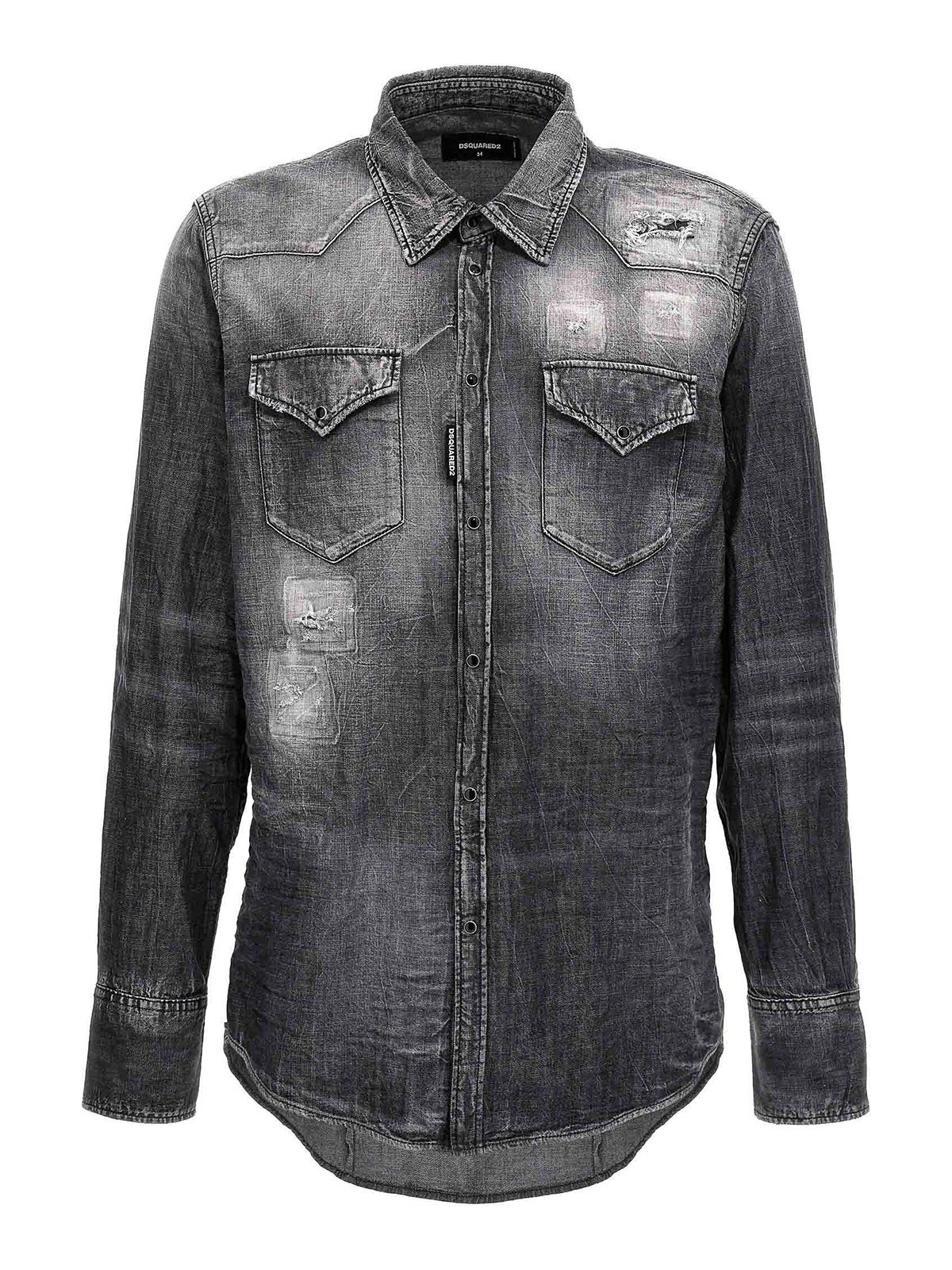 Dsquared2 Classic Western Shirt In Gris
