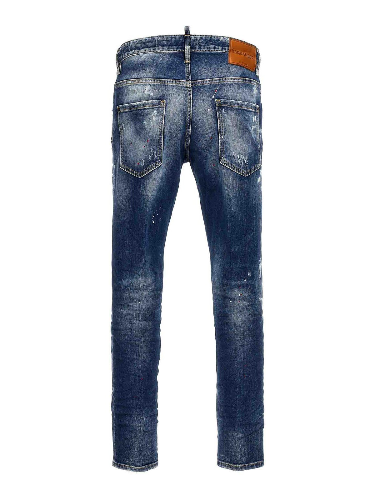 Shop Dsquared2 Skater Stretch Denim Jeans Paint In Azul