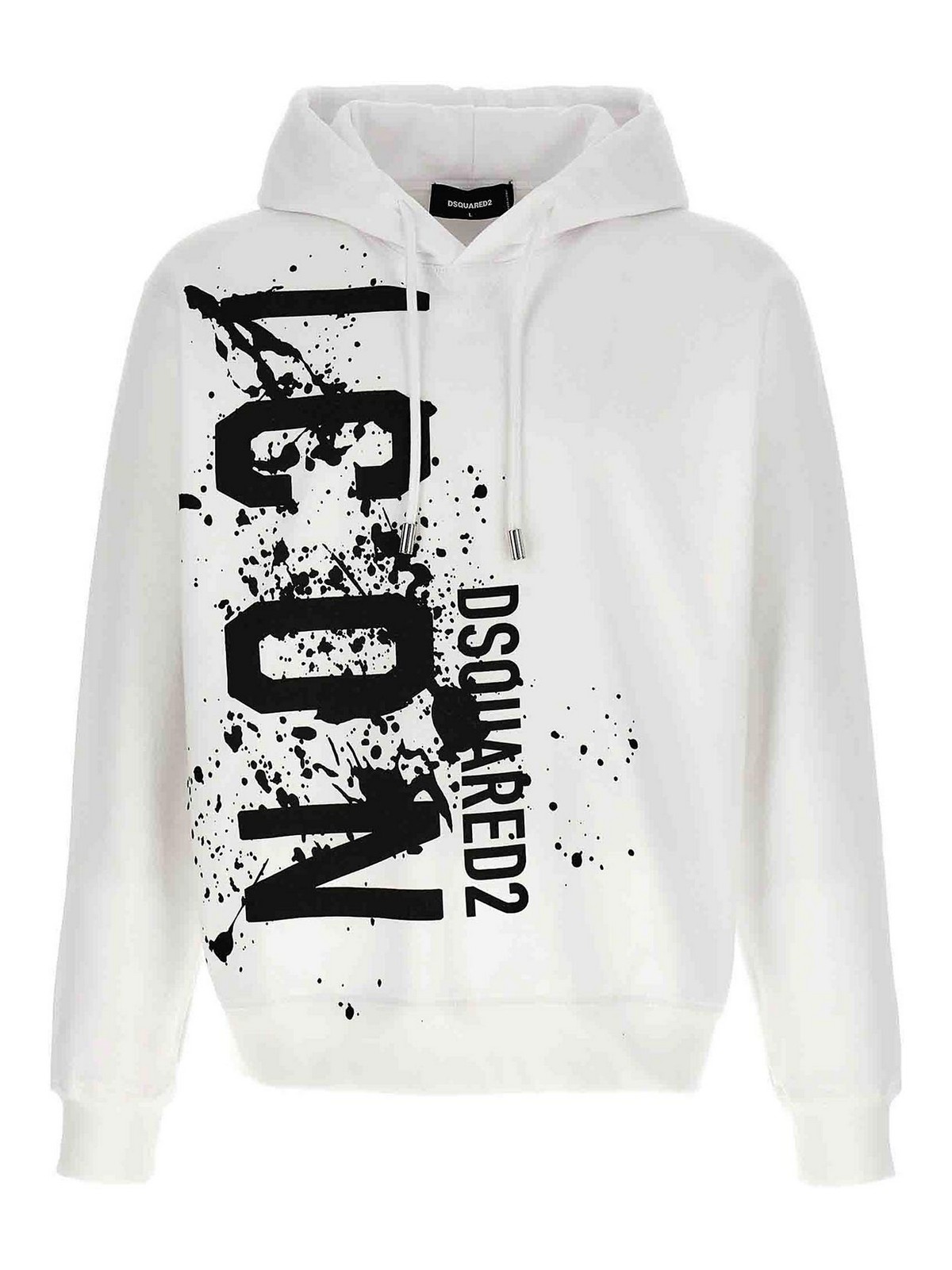 Shop Dsquared2 Icon Hoodie Print In Blanco