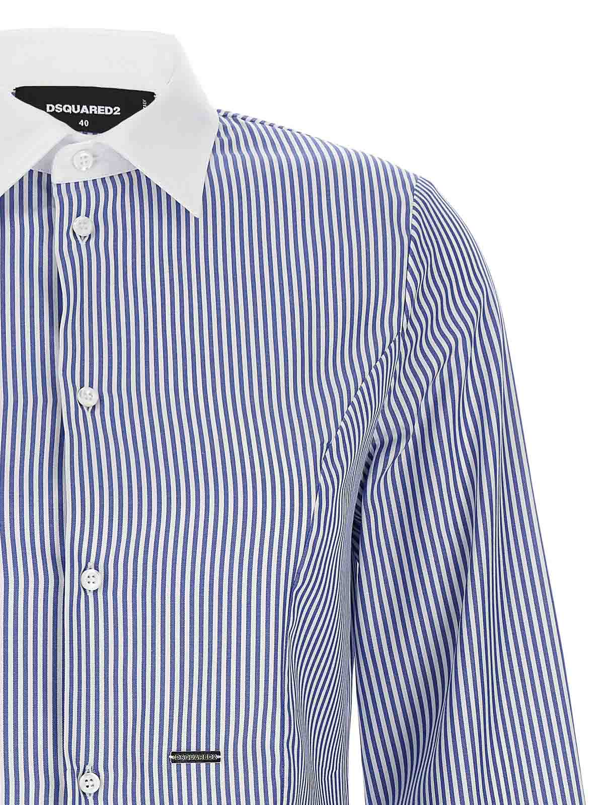 Shop Dsquared2 Tennis Shirt Button Long Cuffed In Azul