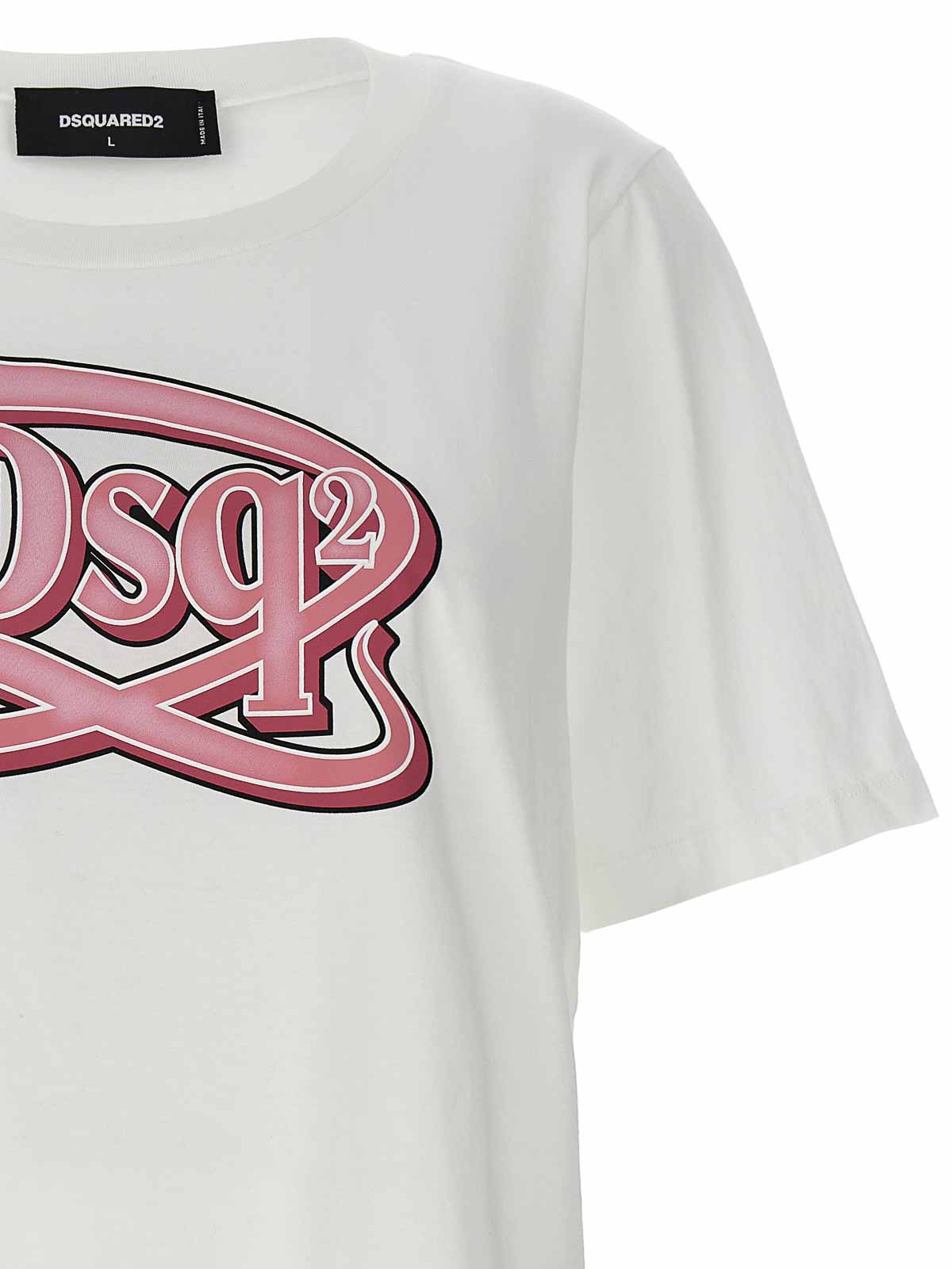 Shop Dsquared2 Logo Print T-shirt In Blanco