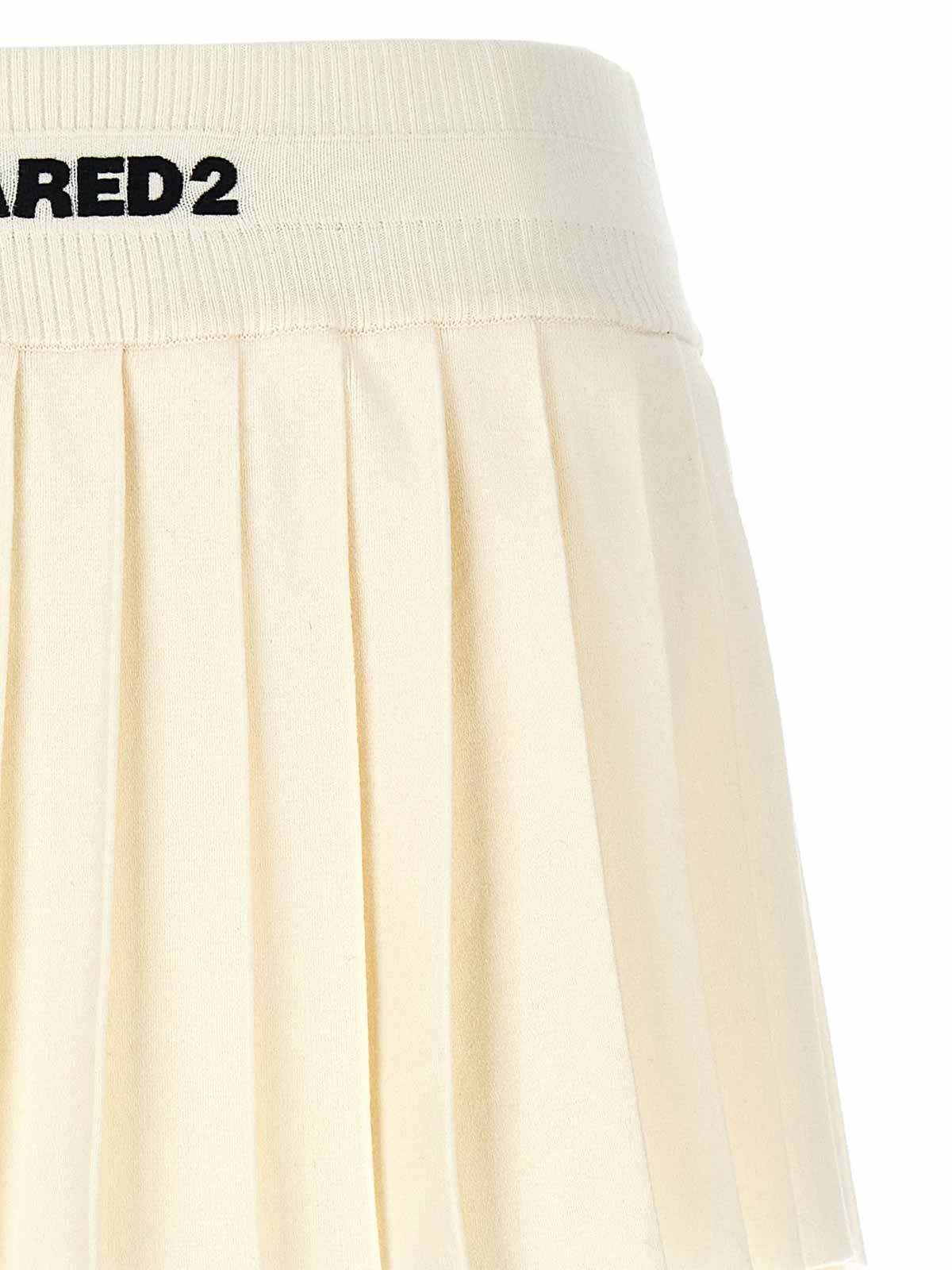 Shop Dsquared2 Mini Pleated Skirt In Blanco