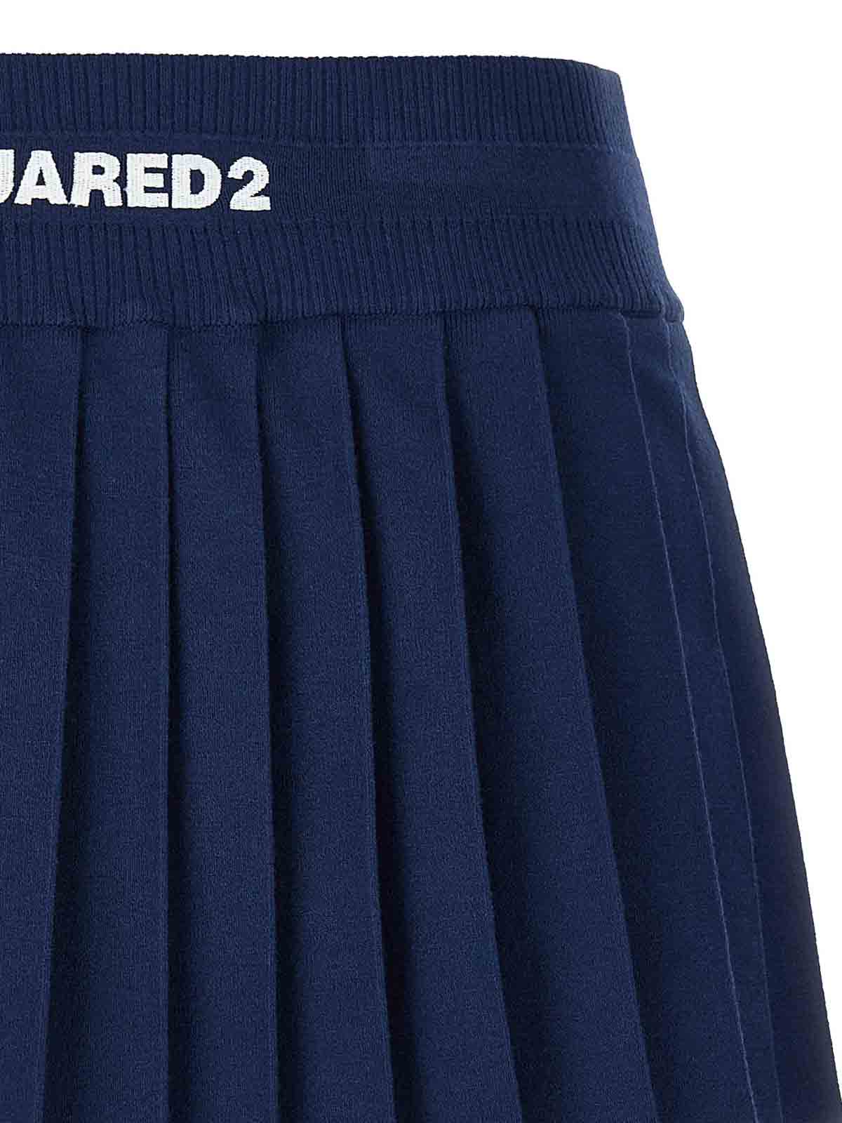 Shop Dsquared2 Mini Pleated Skirt In Azul
