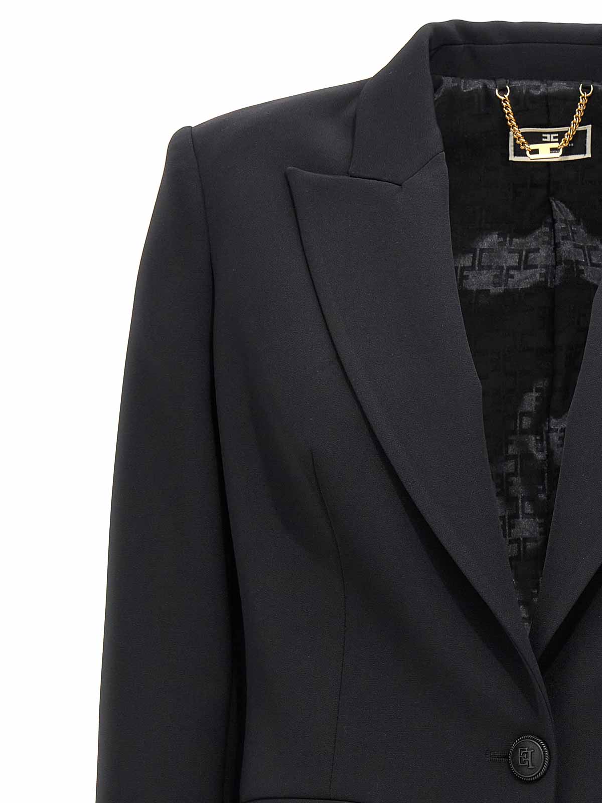 Shop Elisabetta Franchi Single-breasted Blazer In Negro