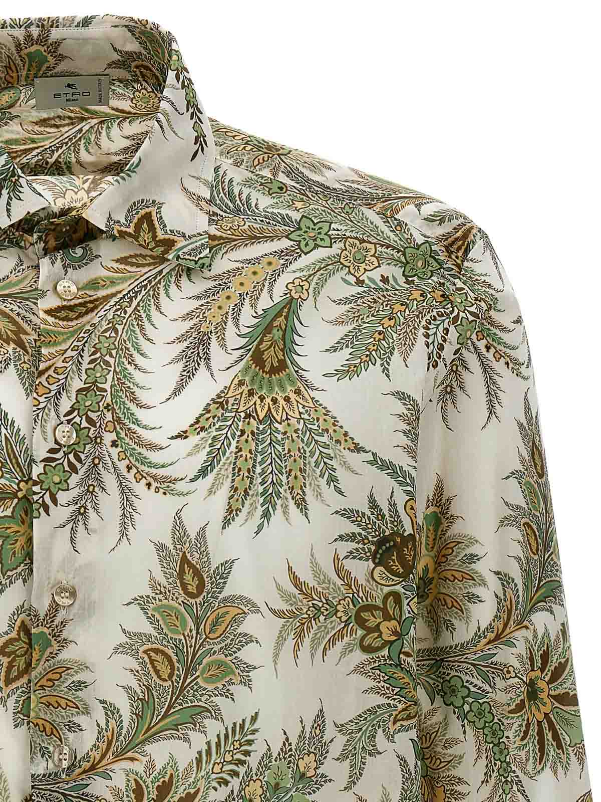 Shop Etro All Over Print Shirt In Verde