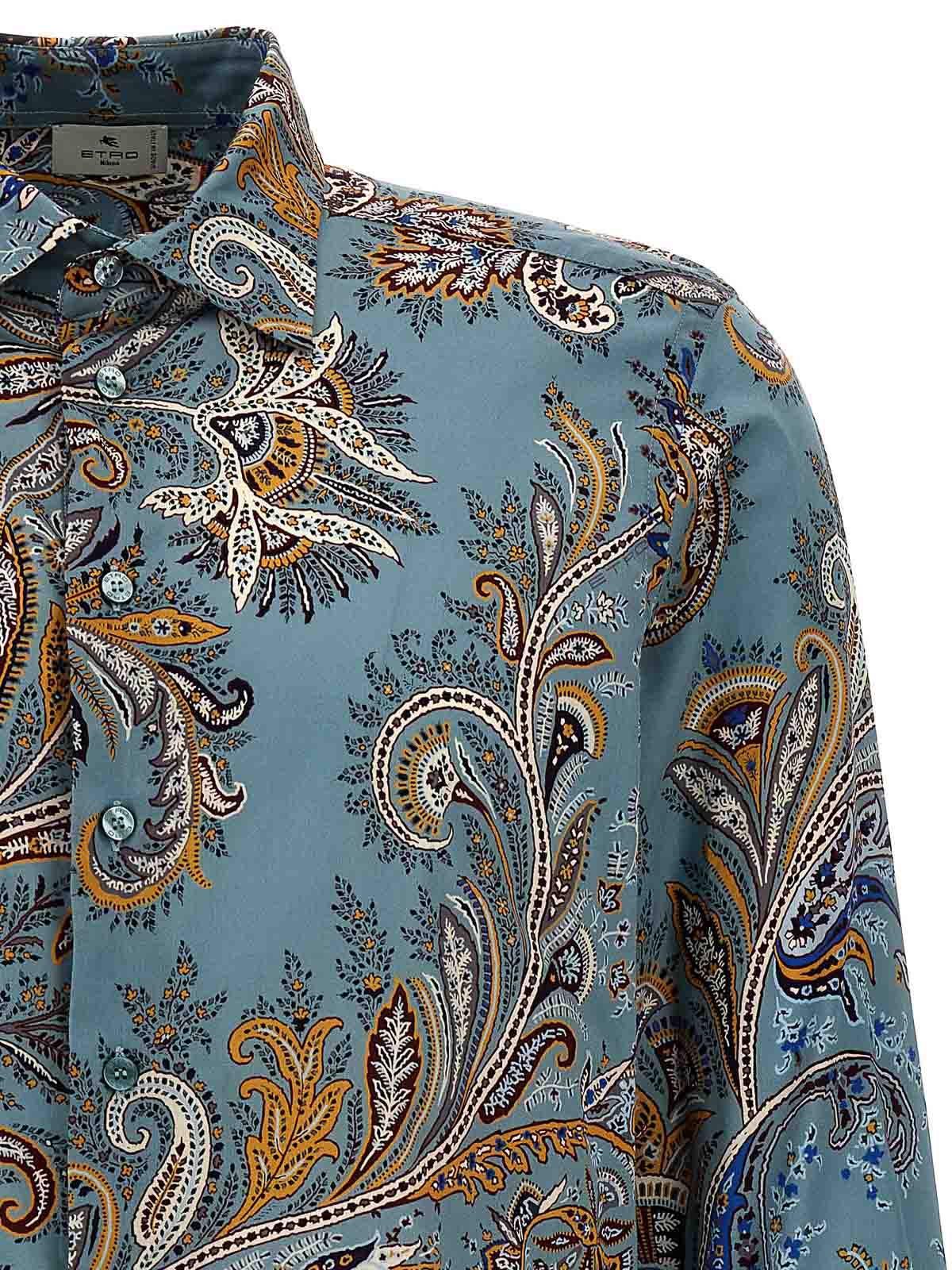 Shop Etro Paisley Shirt In Azul Claro