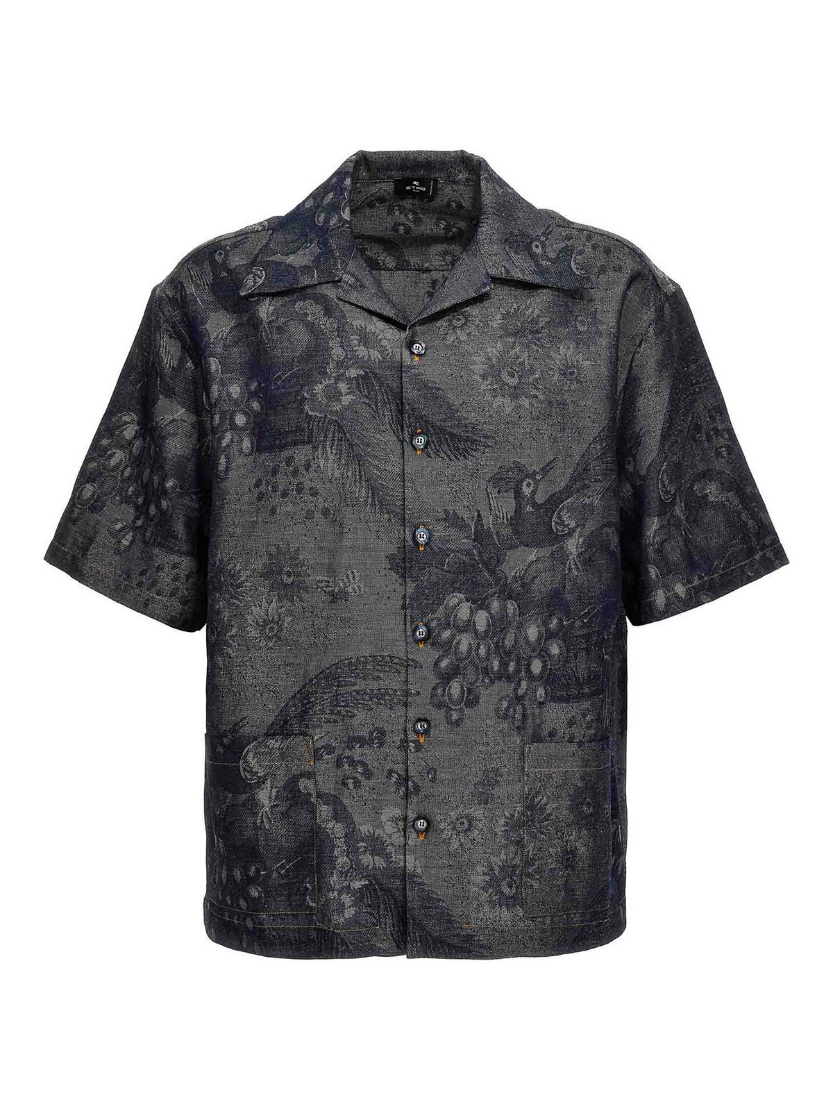 Shop Etro Jacquard Shirt In Azul