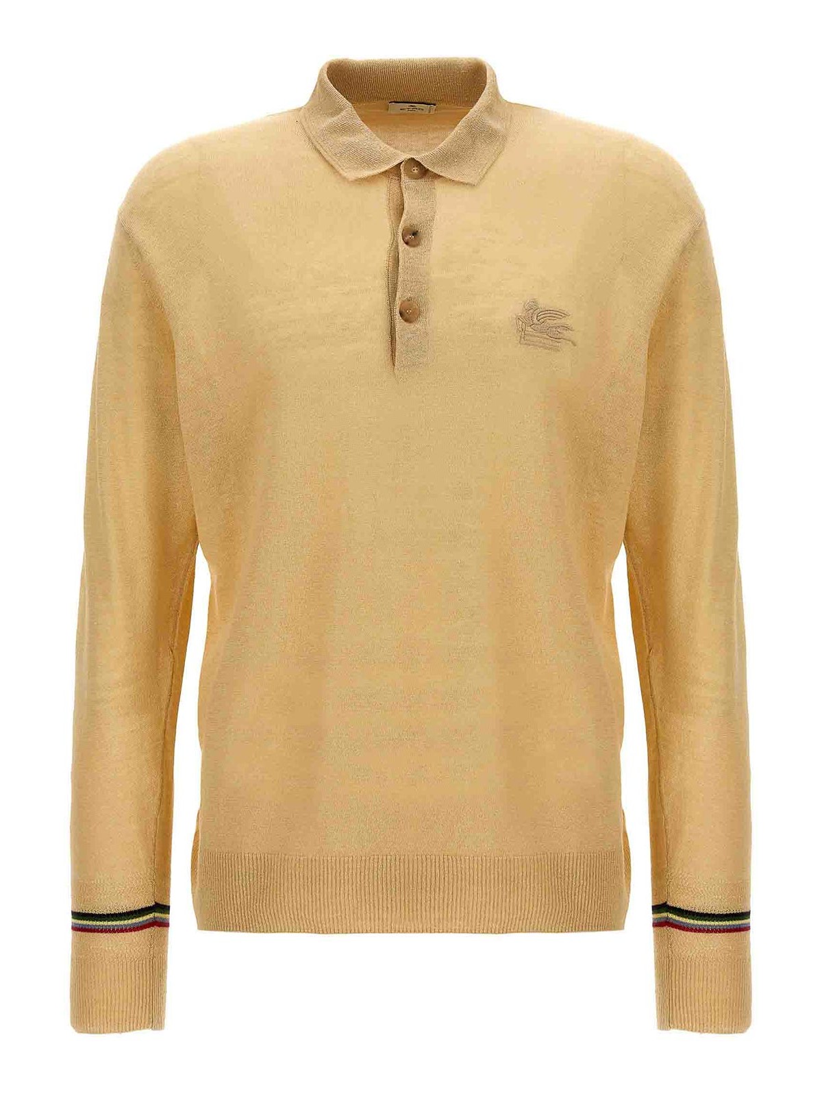 Shop Etro Logo Embroidery Polo Shirt In Beis