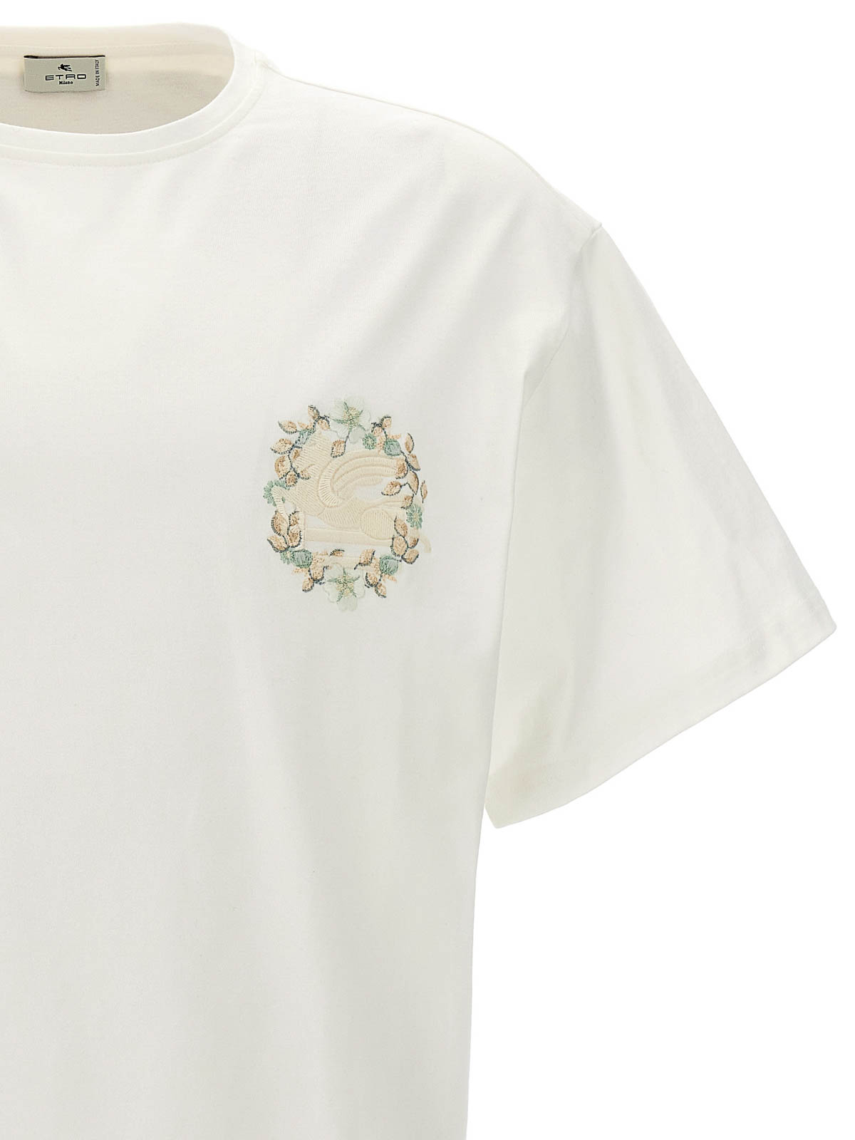 Shop Etro Logo Embroidery T-shirt In Blanco