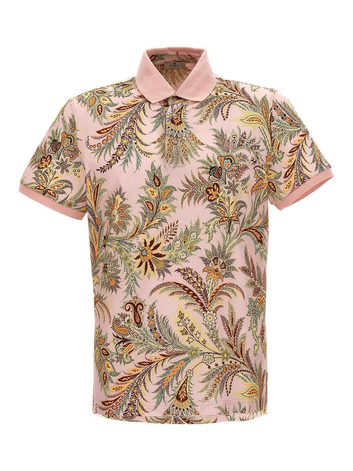 Shop Etro Floral Print Polo Shirt In Color Carne Y Neutral