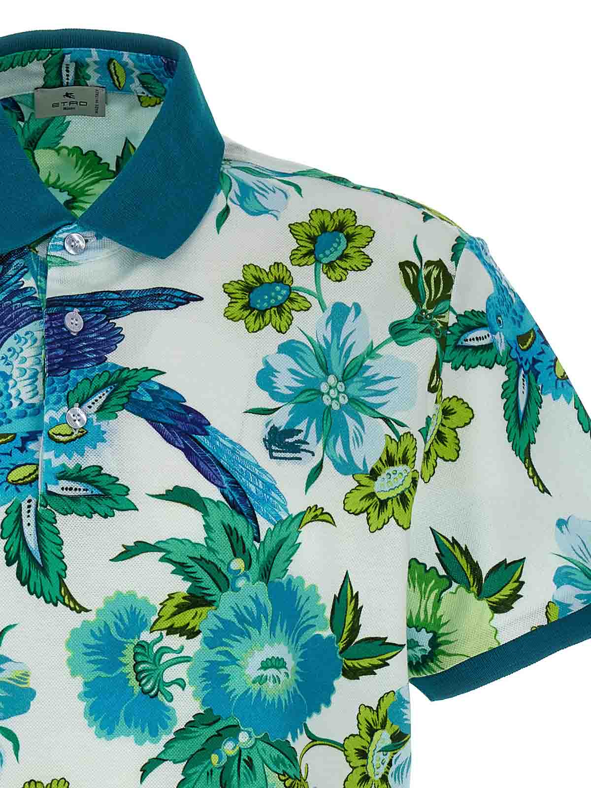 Shop Etro Patterned Polo Shirt In Azul Claro
