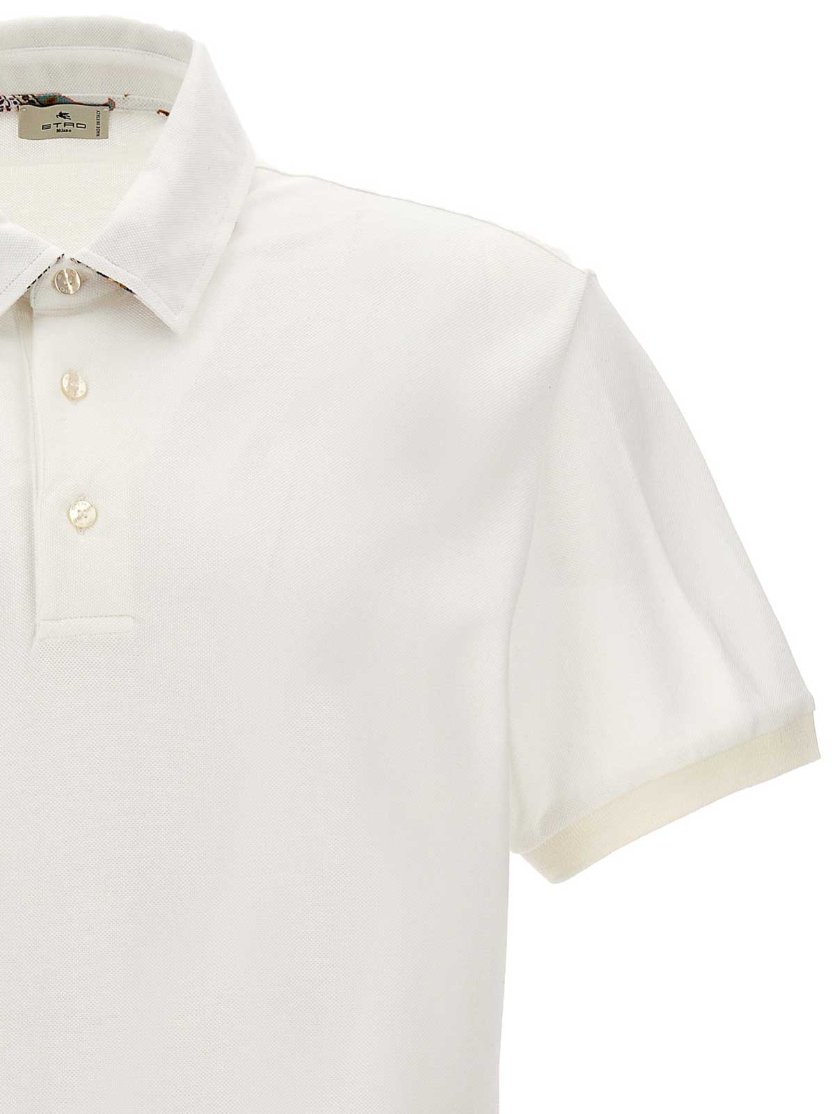 Shop Etro Logo Polo Shirt In Blanco