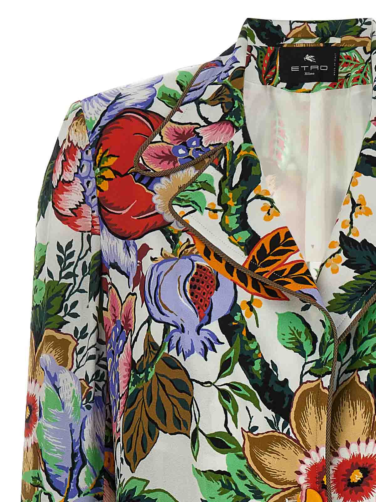 Shop Etro All Over Coat Trims Pockets In Multicolor