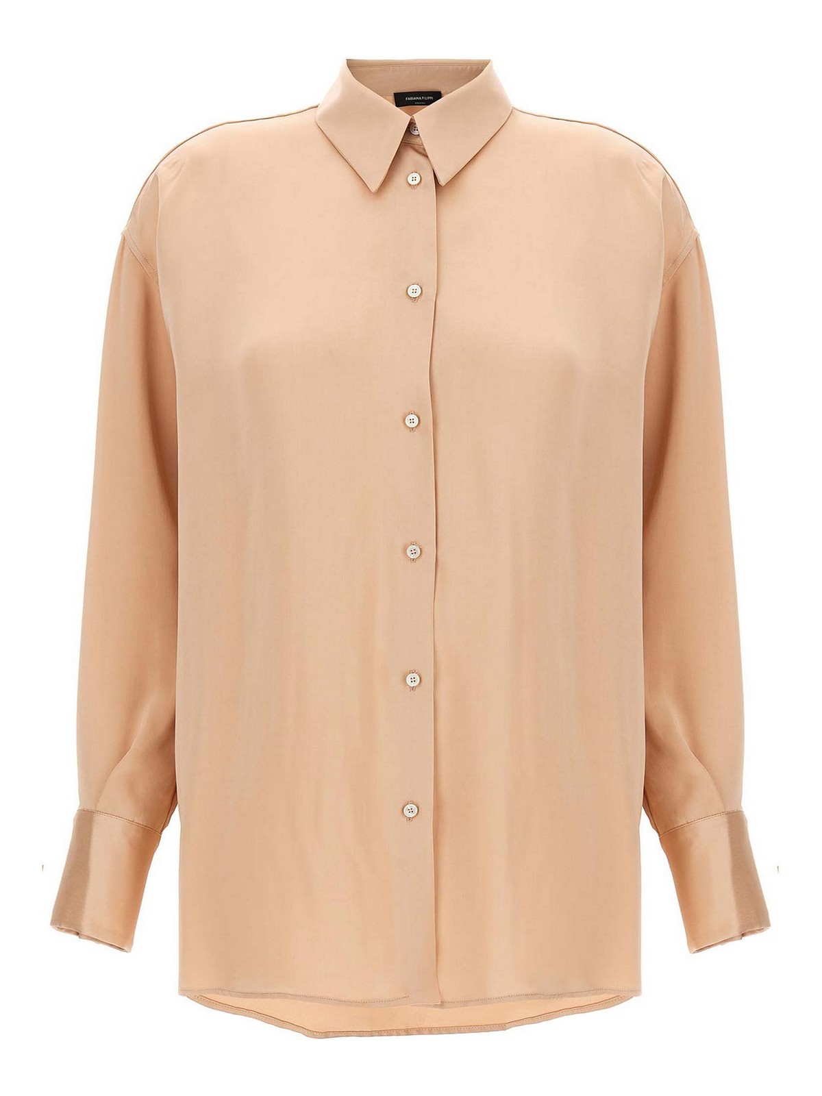 Fabiana Filippi Silk Shirt Long Sleeves In Color Carne Y Neutral