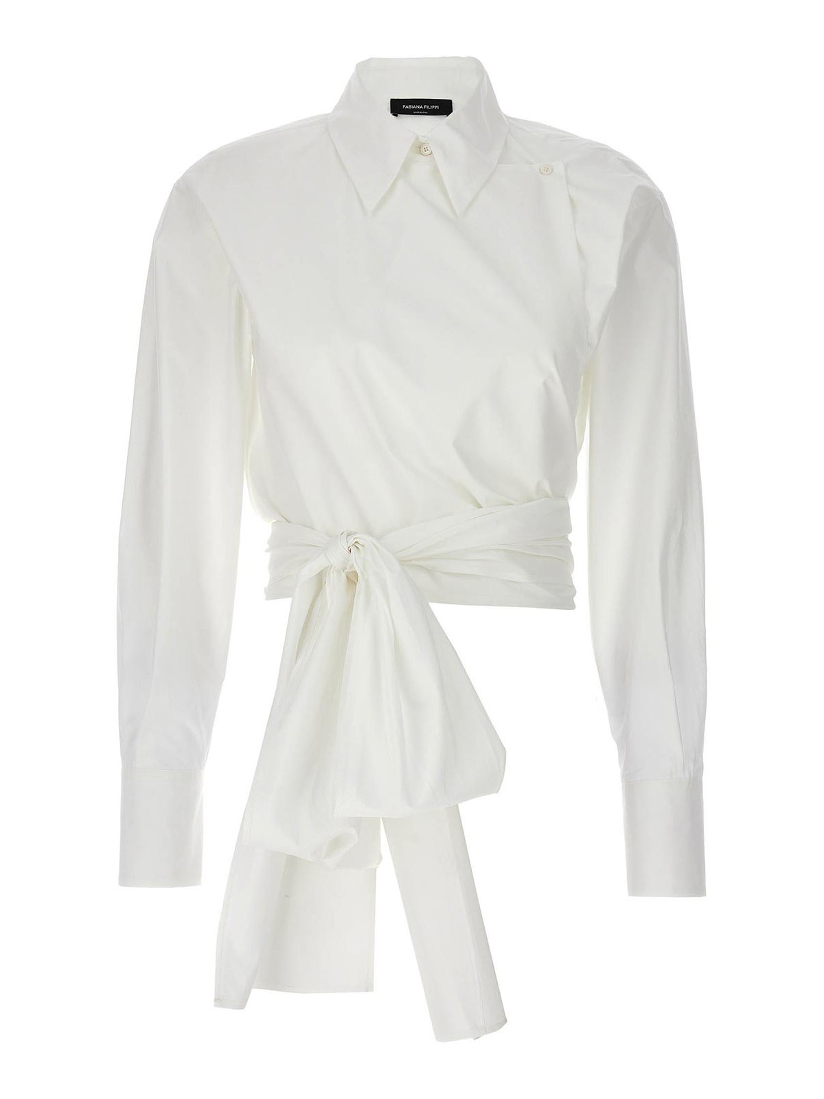 Fabiana Filippi Cotton Popline Shirt In Blanco