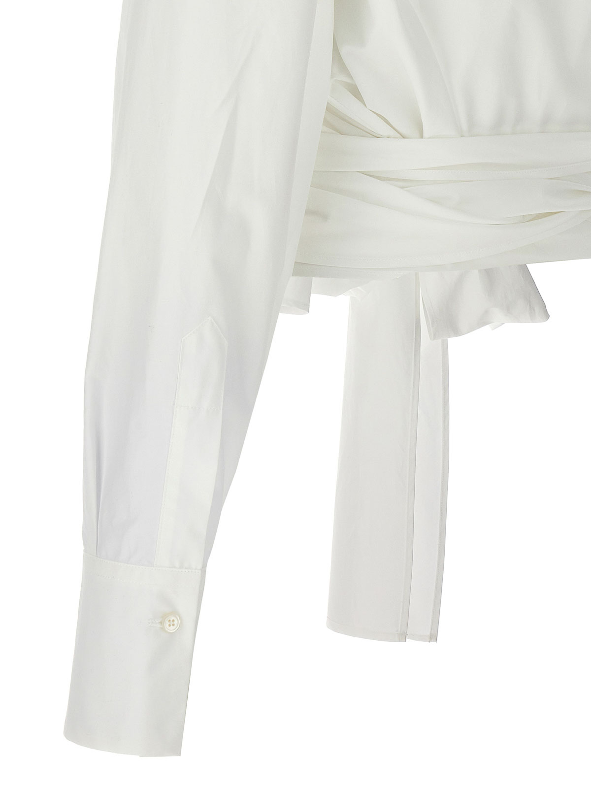 Shop Fabiana Filippi Cotton Popline Shirt In Blanco