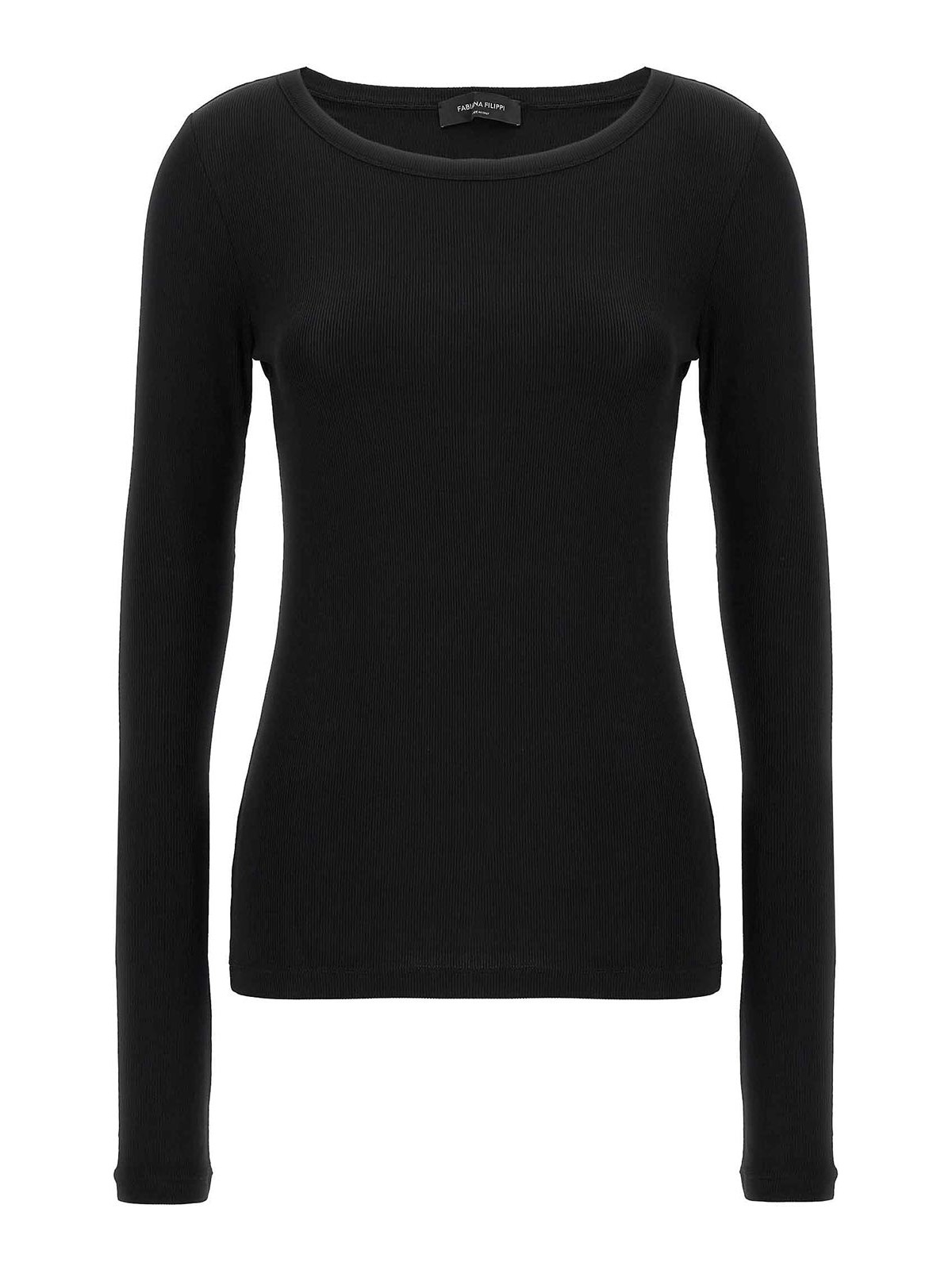 Shop Fabiana Filippi Ribbed Sweater In Negro