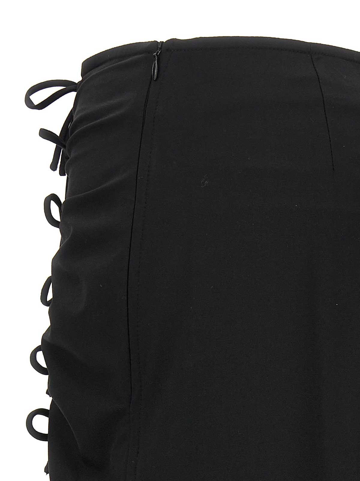 Shop Ganni Midi Bow Skirt In Negro