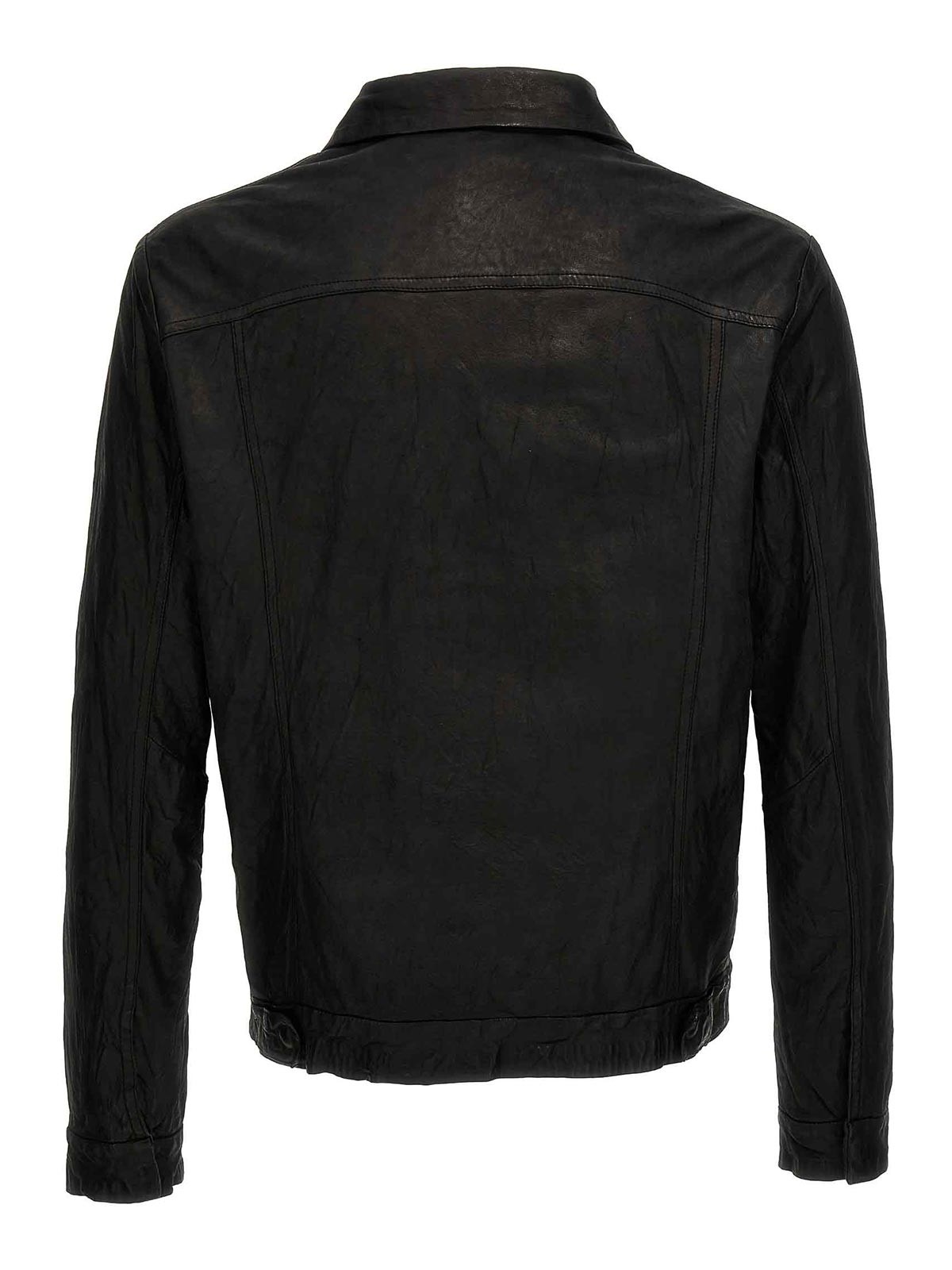 Shop Giorgio Brato Trucker Leather Jacket In Negro